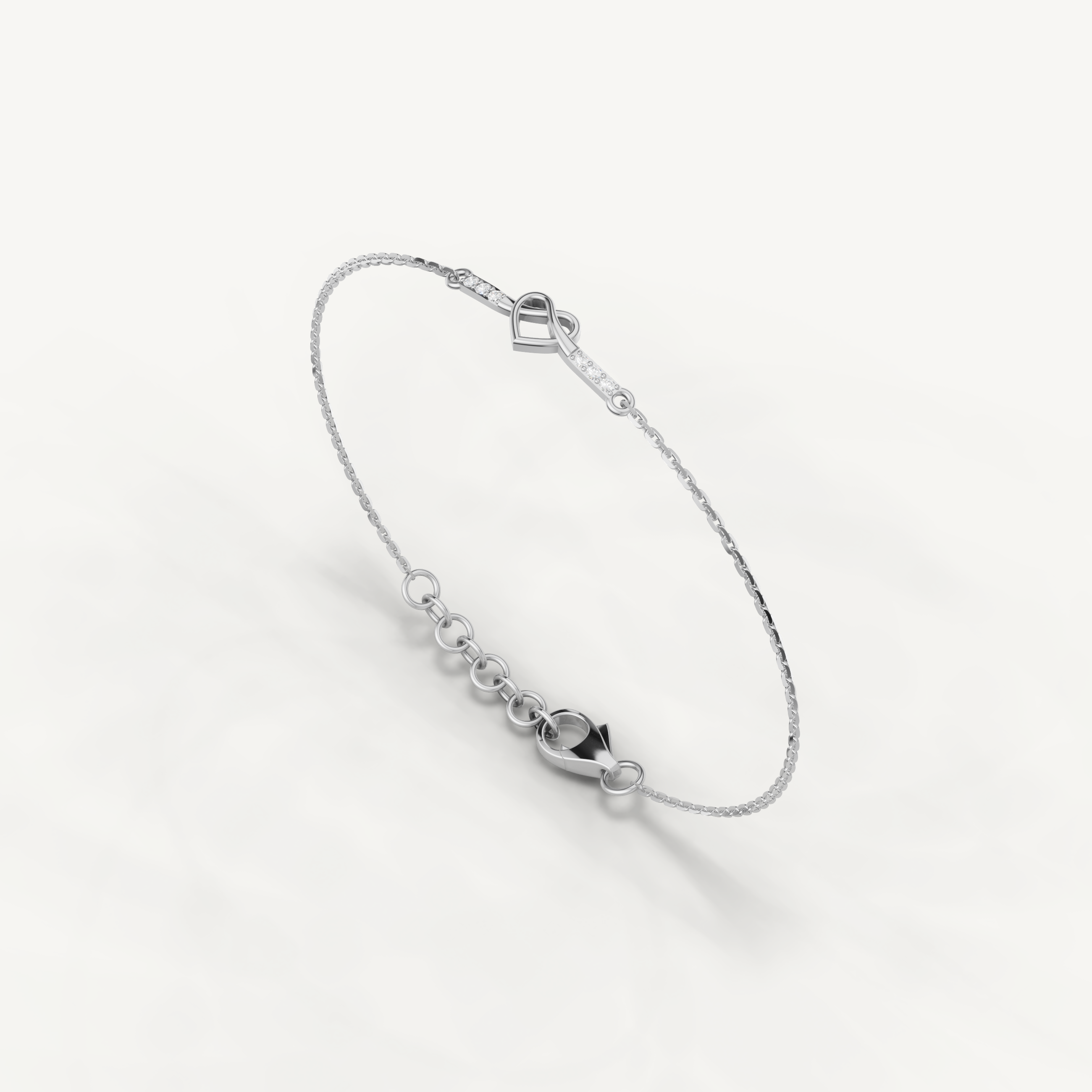 Infinity Heart Lab Grown Diamond Bracelet in 14K Rose Gold