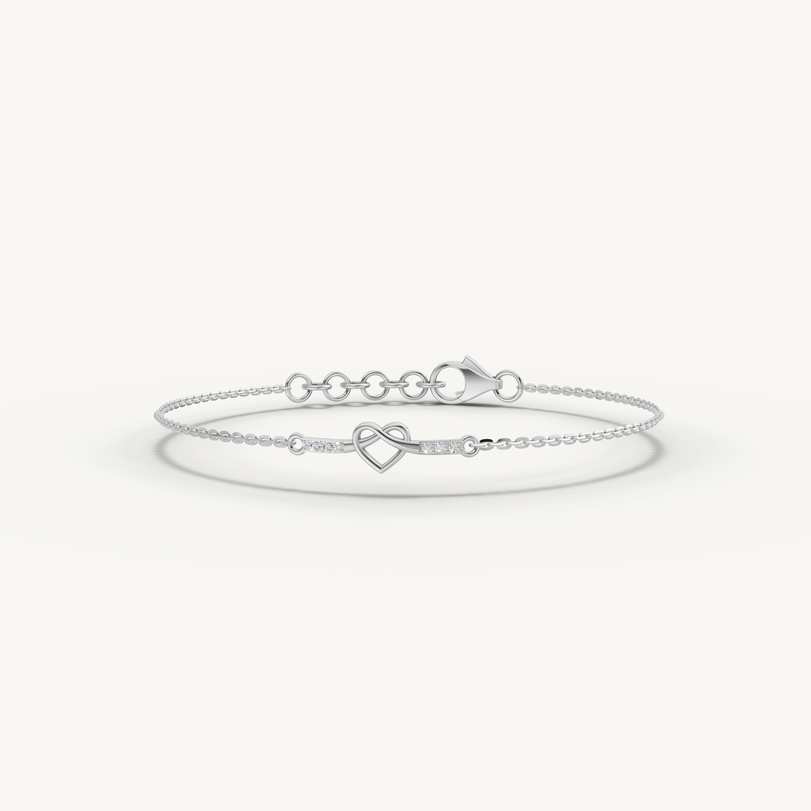 Infinity Heart Lab Grown Diamond Bracelet in 14K Rose Gold
