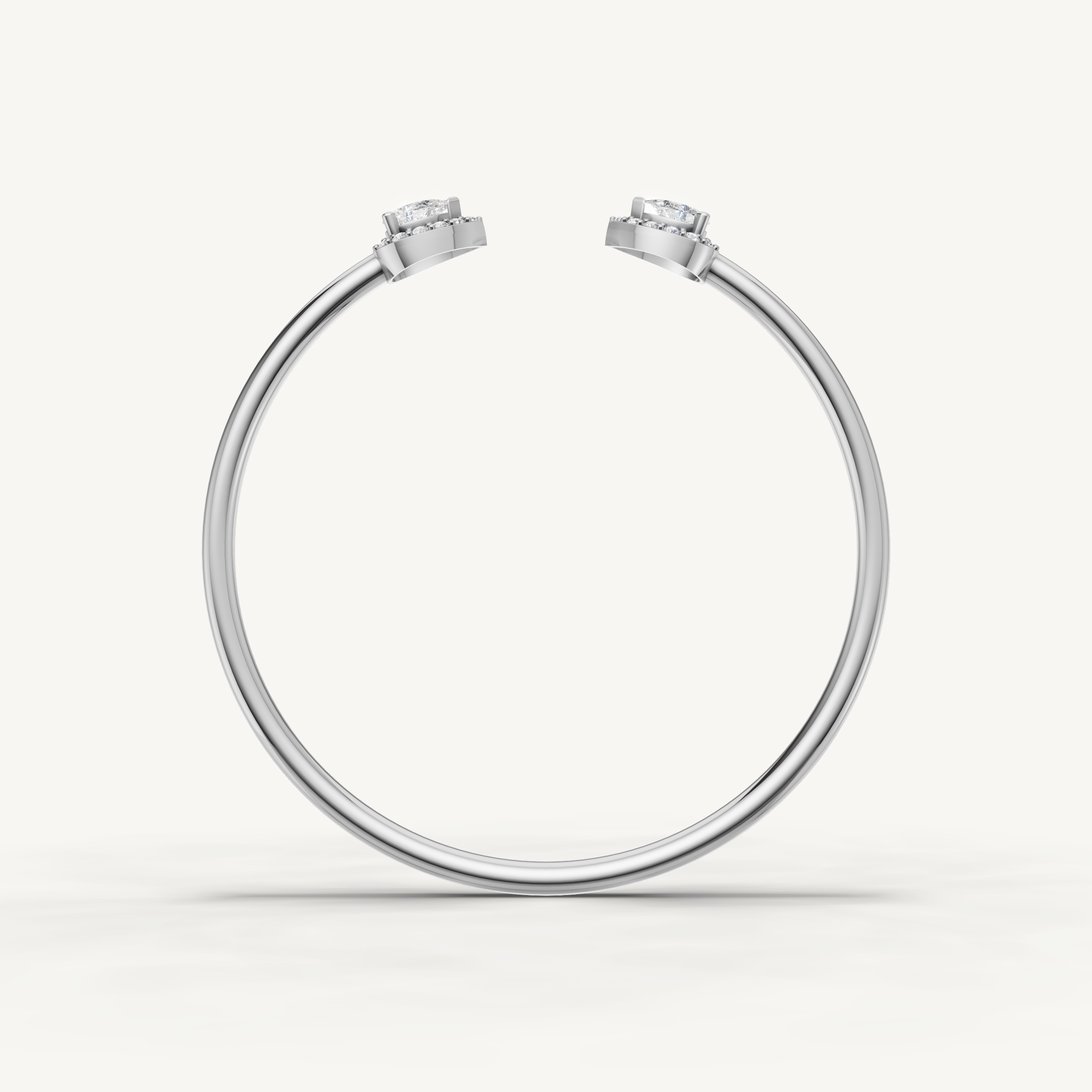 Pear Lab Grown Diamond Open Cuff Bracelet in 14K Yellow Gold