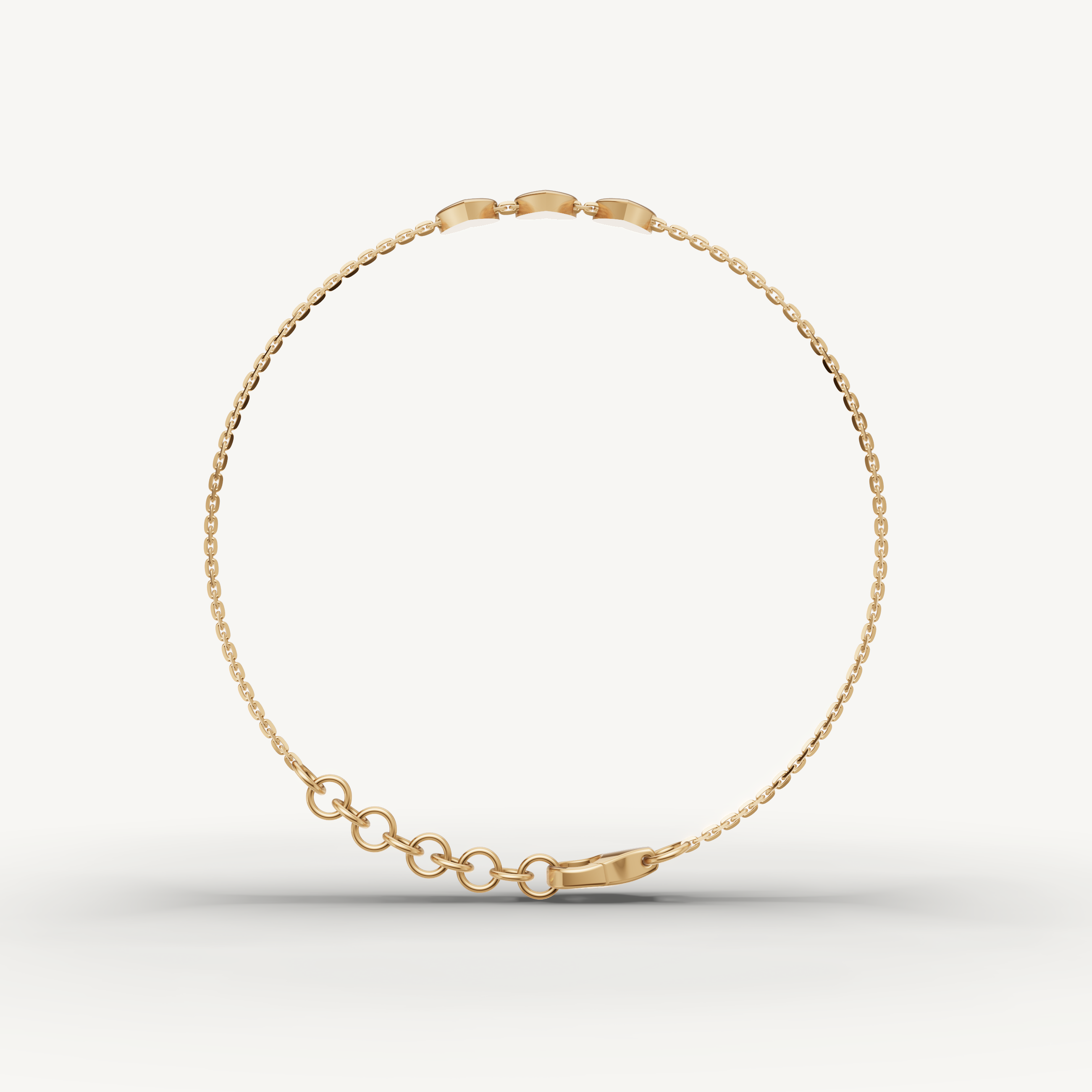 Triple Heart Charm Bracelet in 14K Yellow Gold
