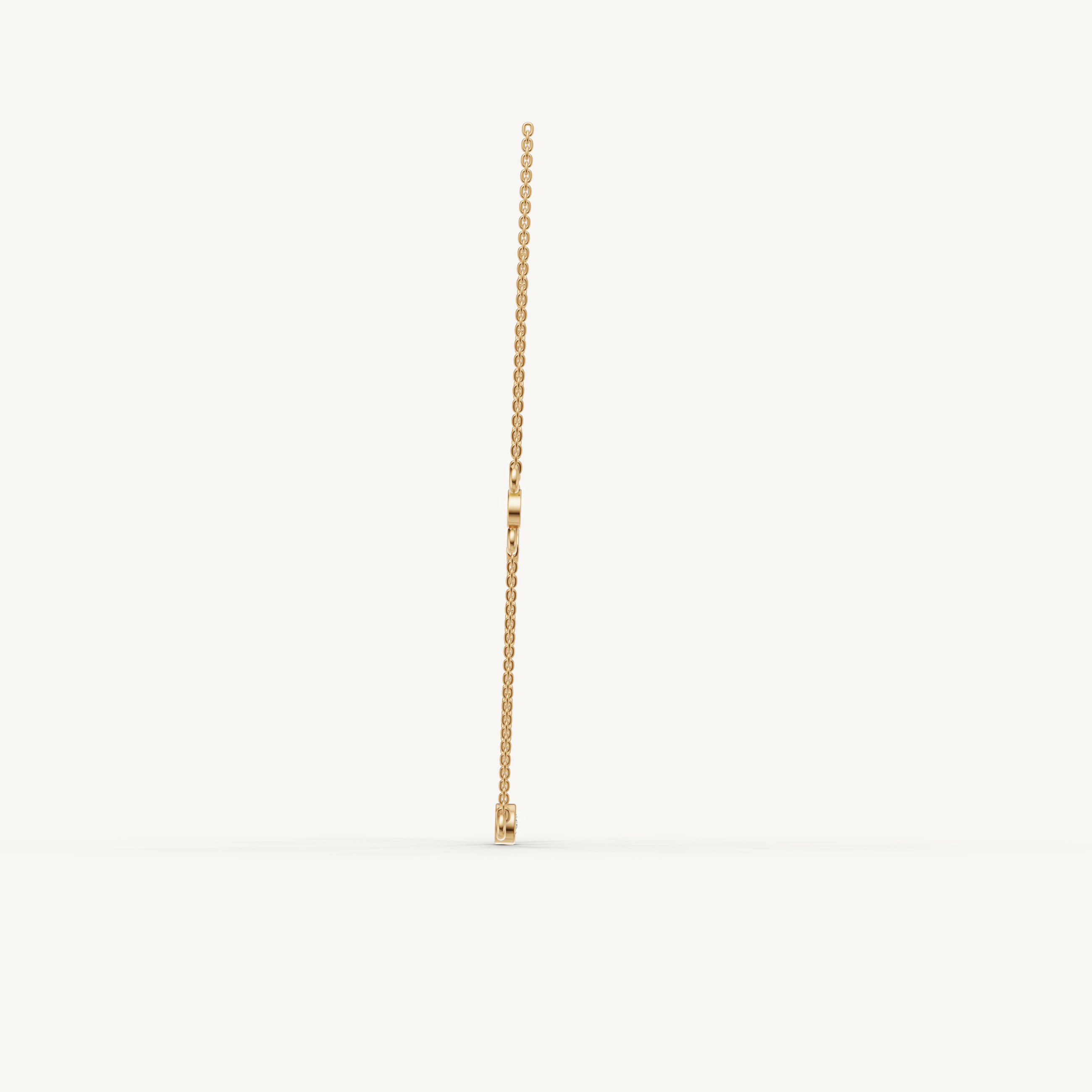 Three Station Lab Grown Diamond Necklace in 14K Yellow Gold