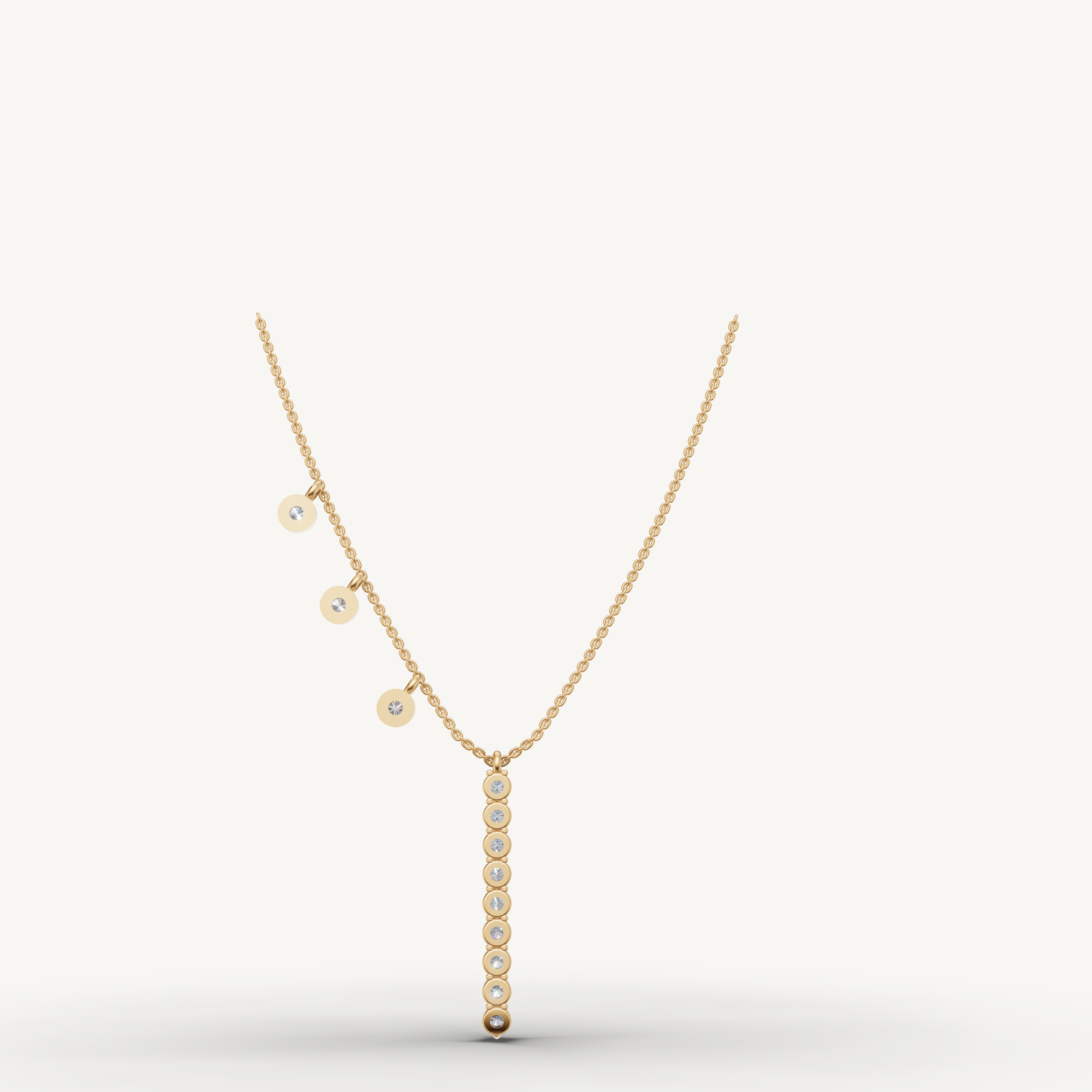 Lab Grown Diamond Drop Necklace in 14K Yellow Gold