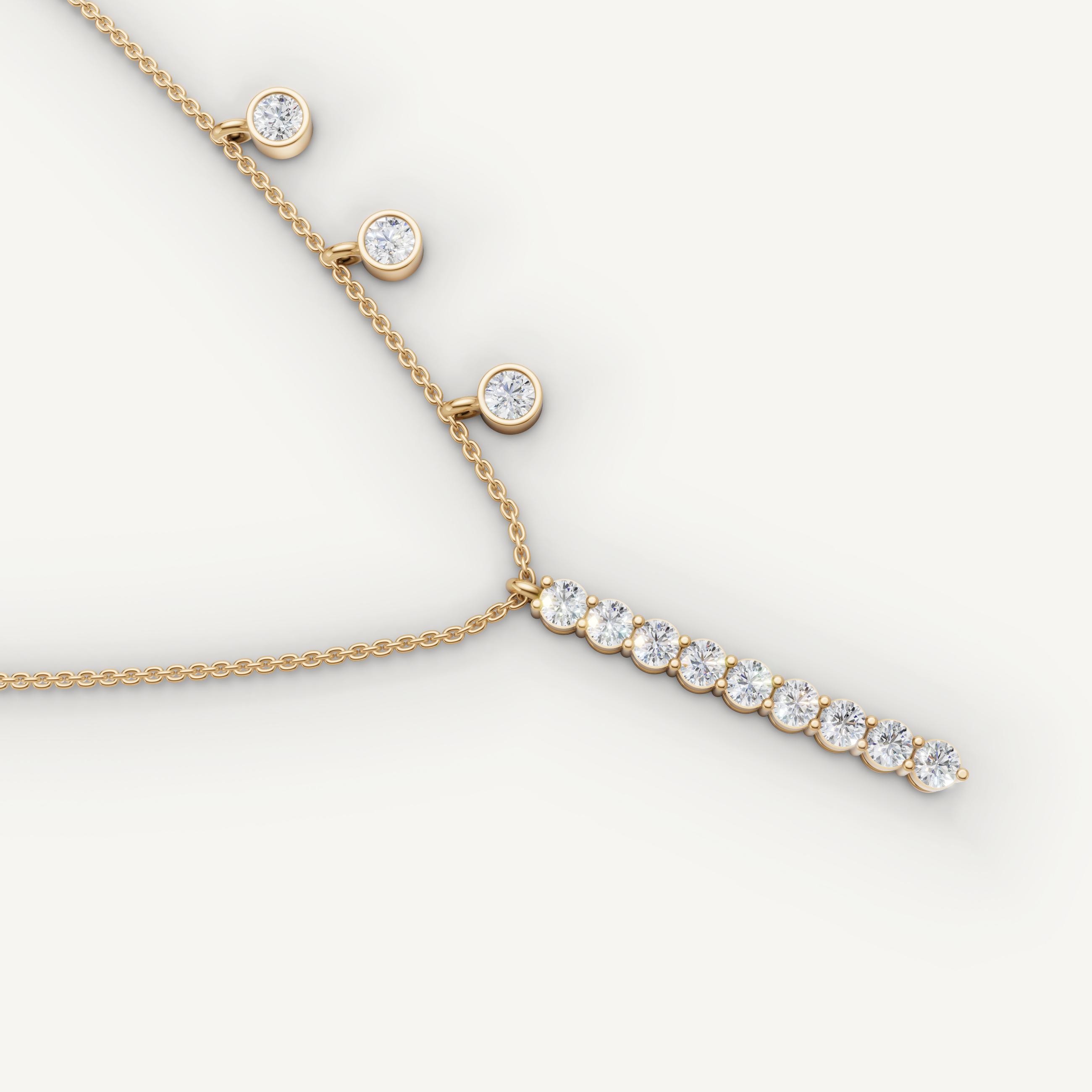 Lab Grown Diamond Drop Necklace in 14K Yellow Gold