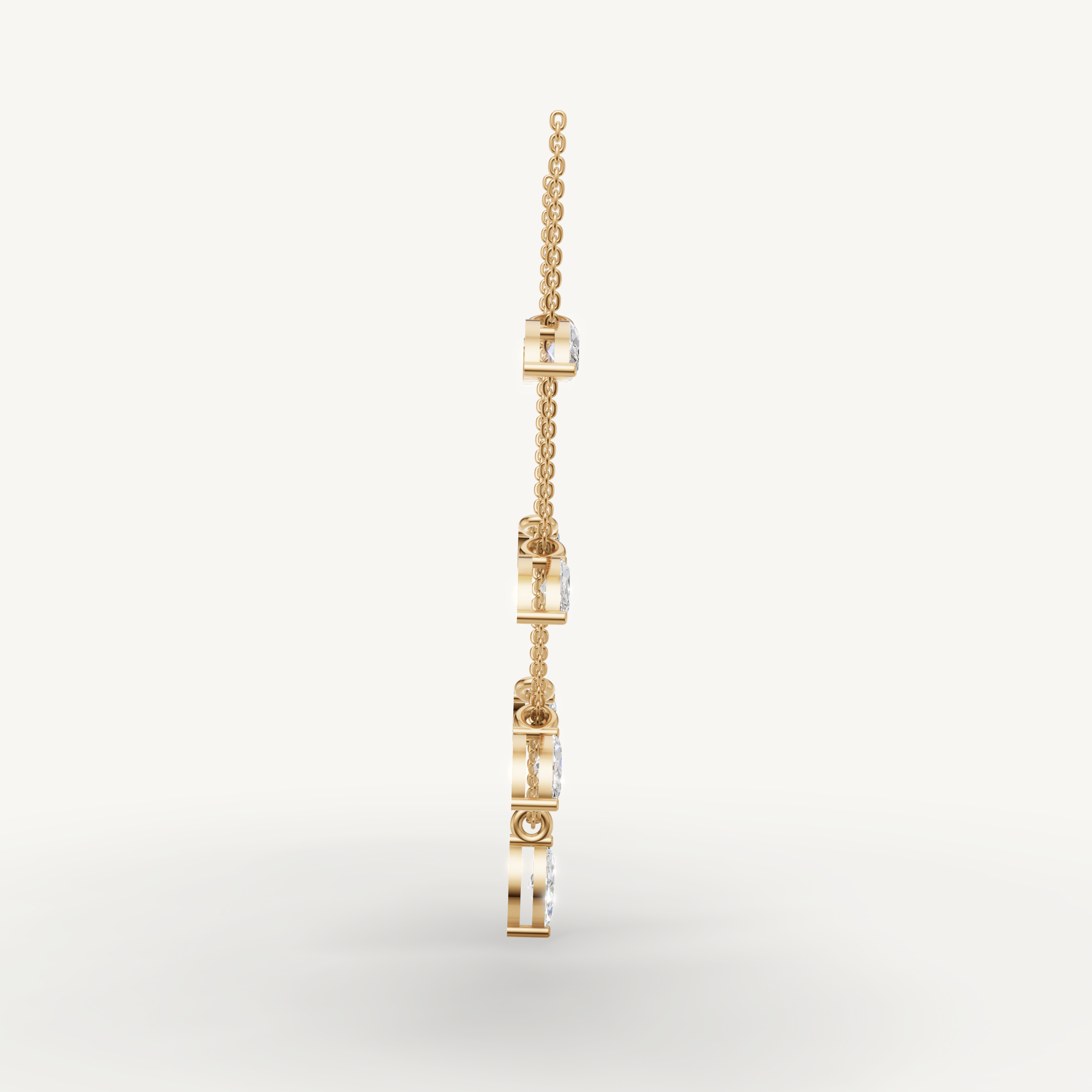 Marquise Lab Grown Diamond Station Necklace in 14K Yellow Gold