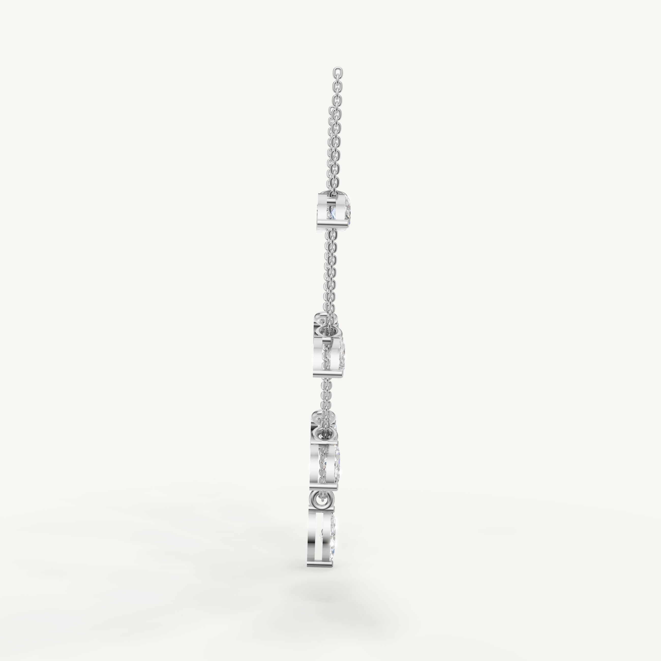Marquise Lab Grown Diamond Station Necklace in 14K Yellow Gold
