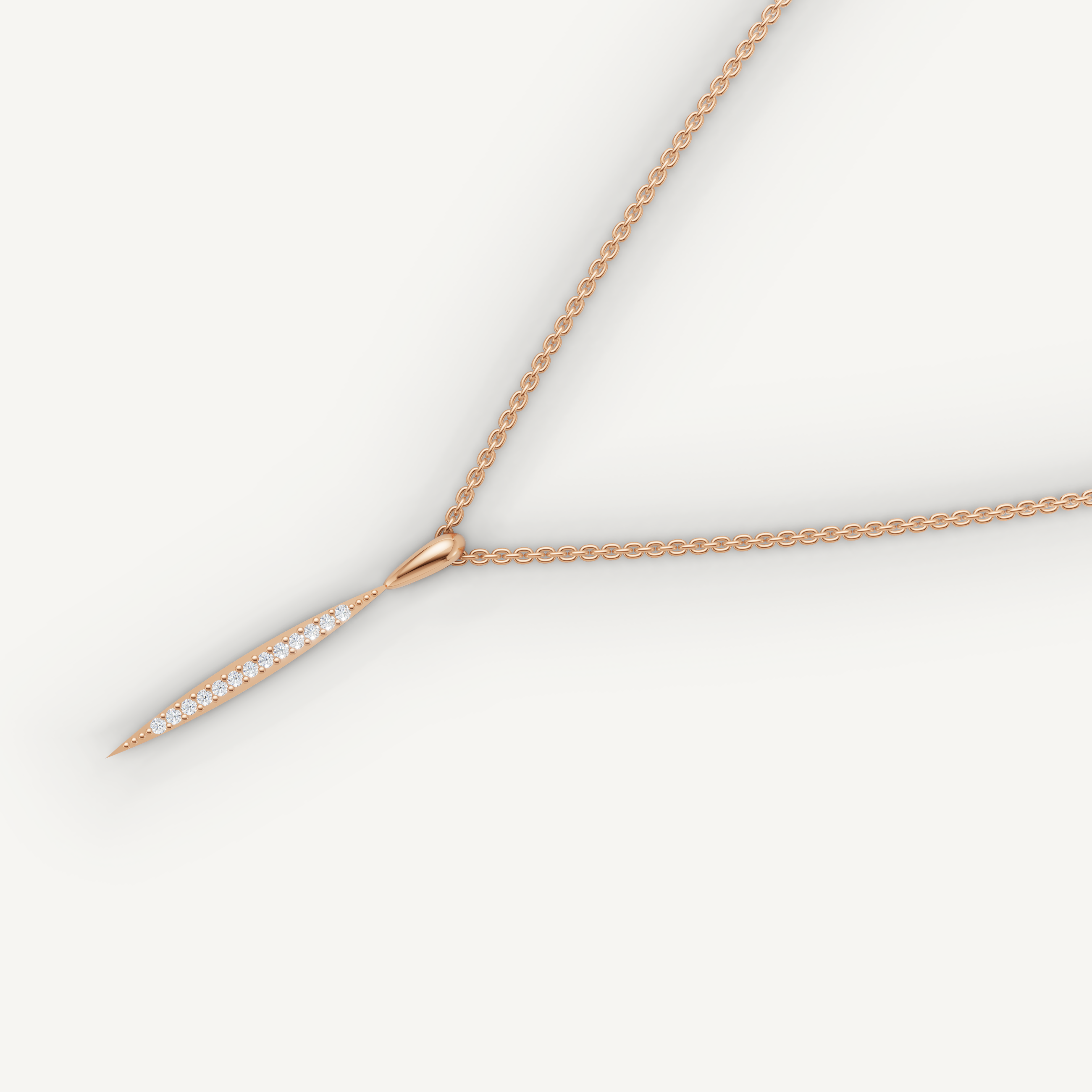 Lab Grown Diamond Tapered Drop Necklace in 14K Yellow Gold
