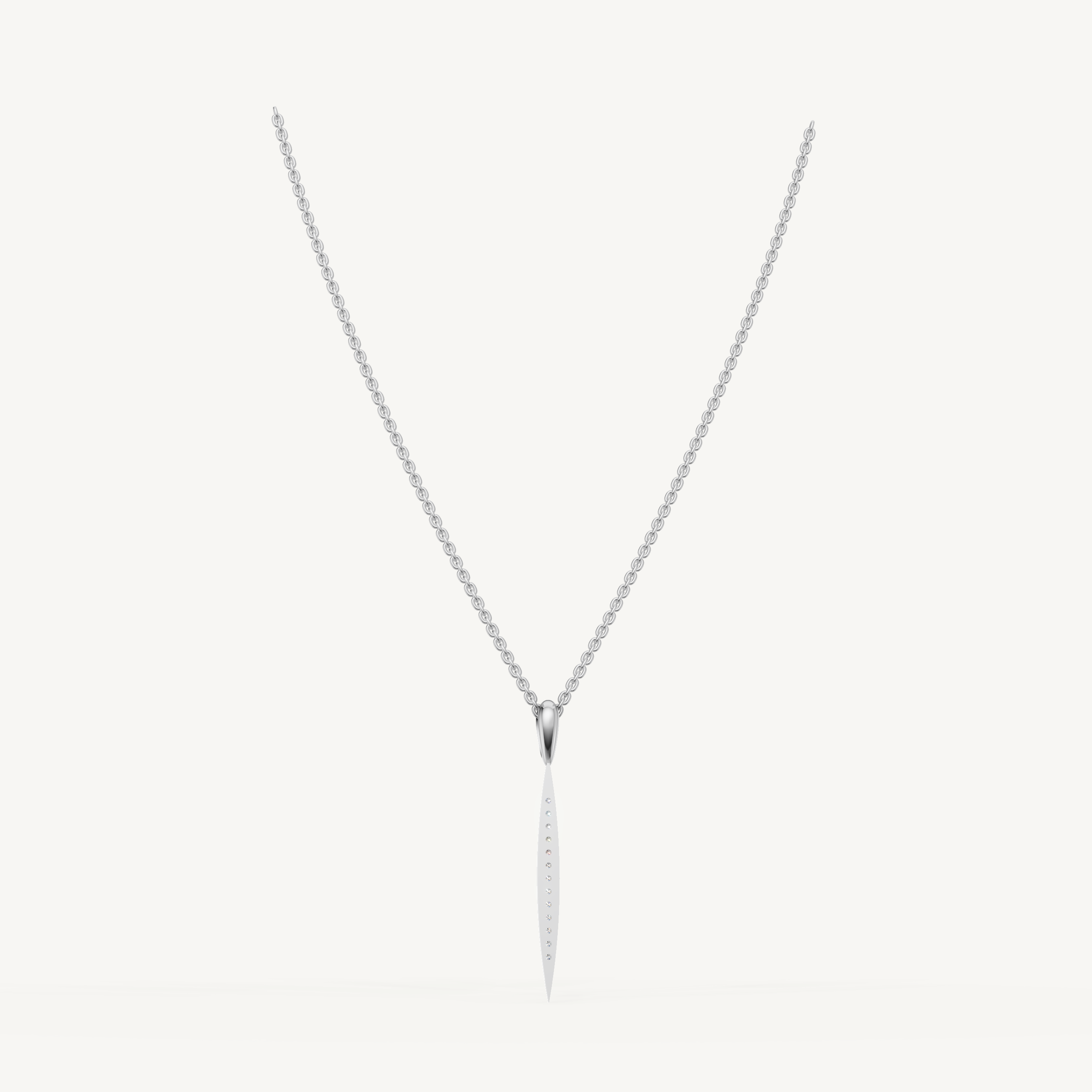 Lab Grown Diamond Tapered Drop Necklace in 14K Yellow Gold