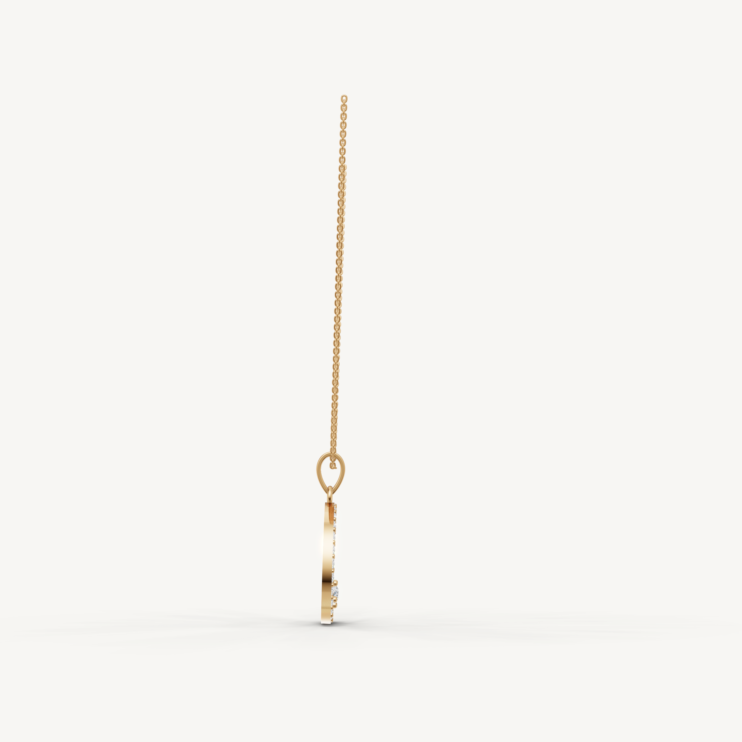 Lab Grown Diamond Crescent Moon Necklace in 14K Gold