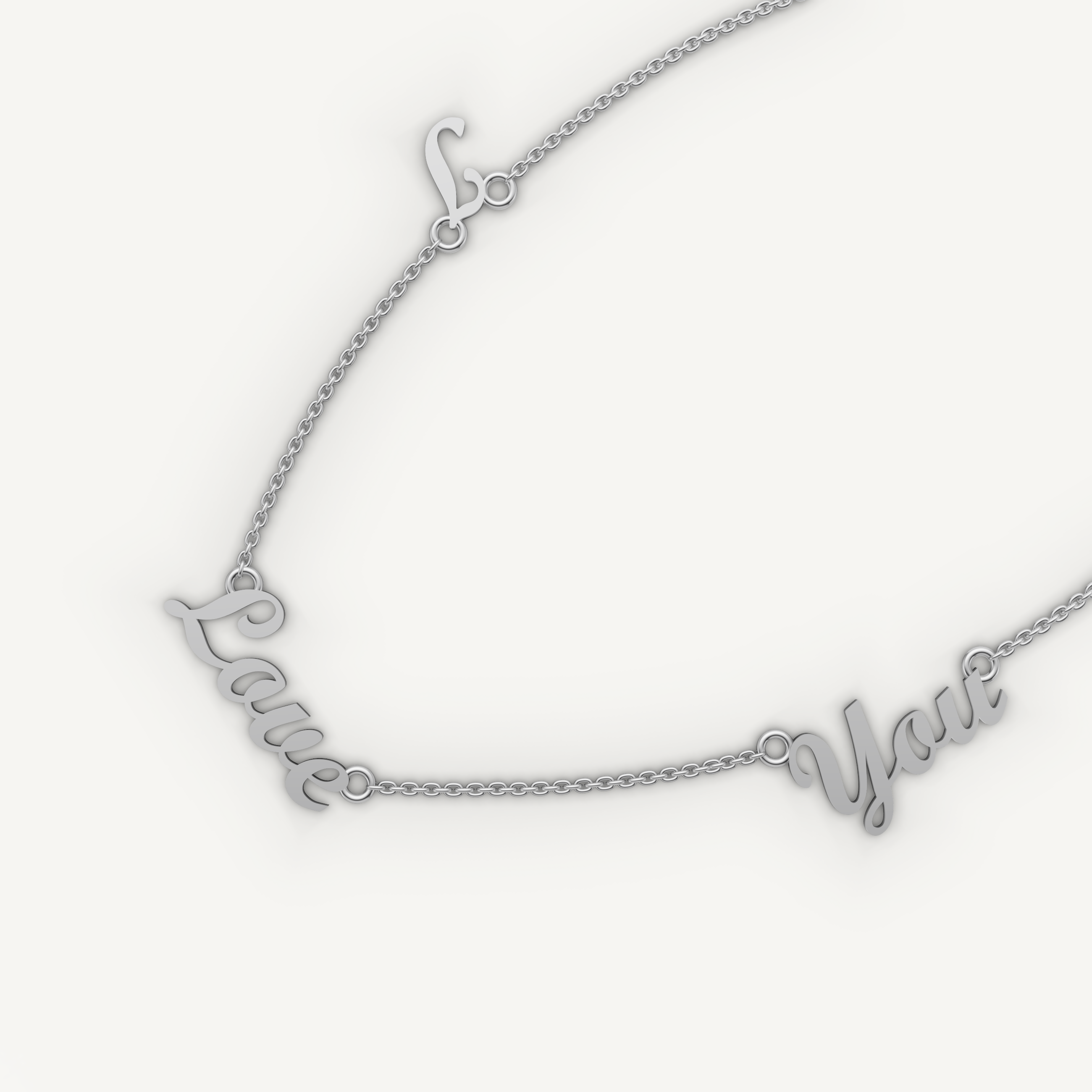 I Love You Script Necklace in 14K Yellow Gold
