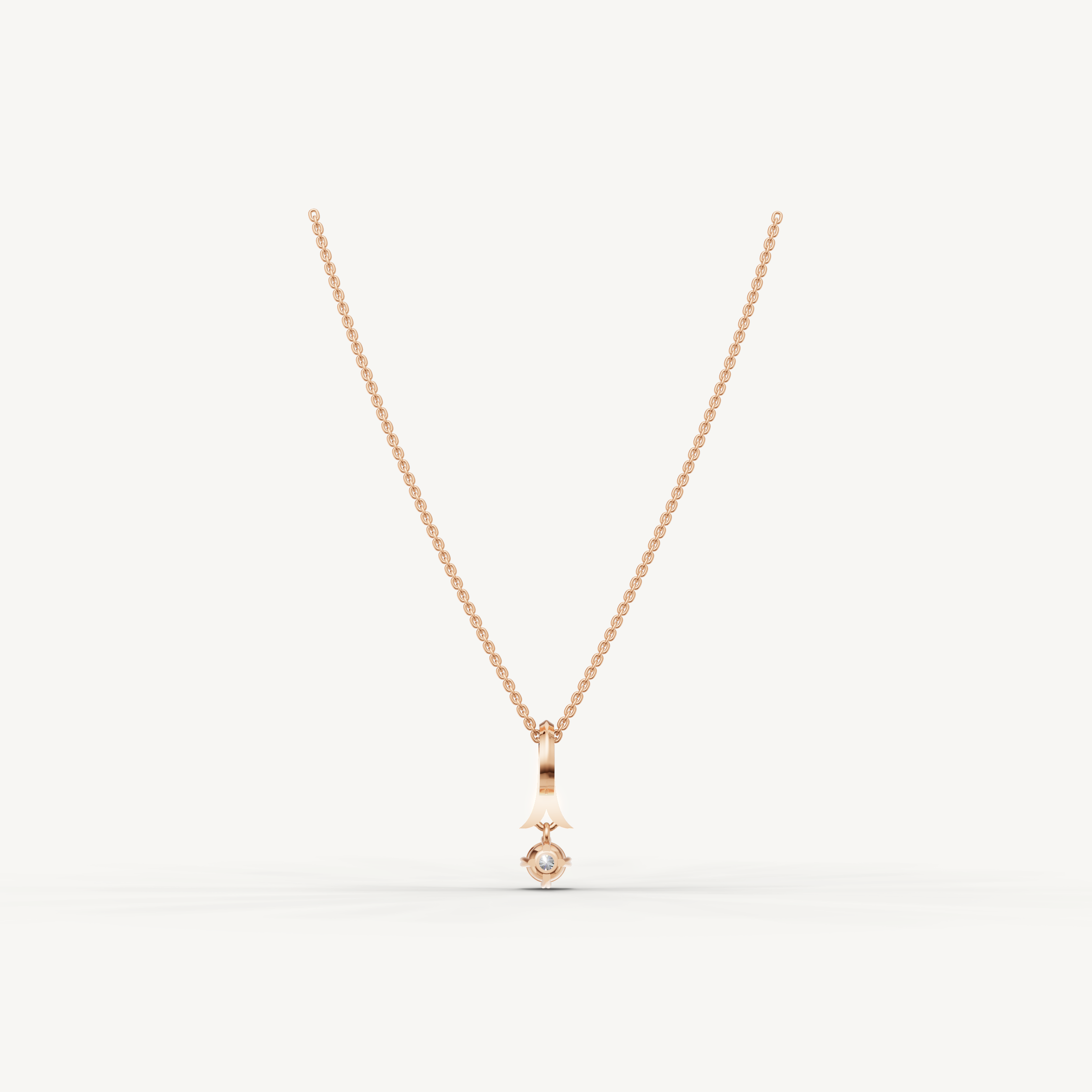 Round Lab Grown Diamond Drop Pendant Necklace in 14K Yellow Gold