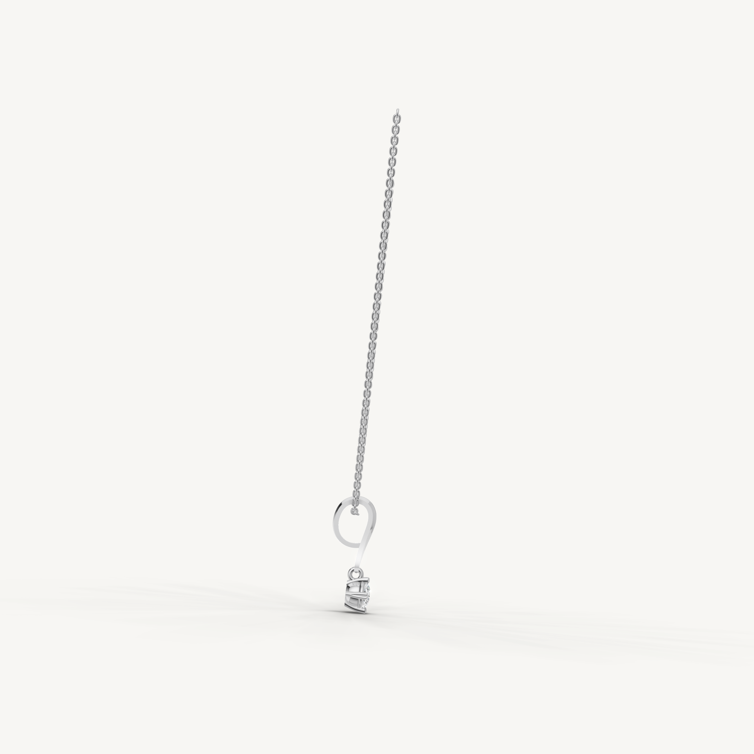 Round Lab Grown Diamond Drop Pendant Necklace in 14K Yellow Gold