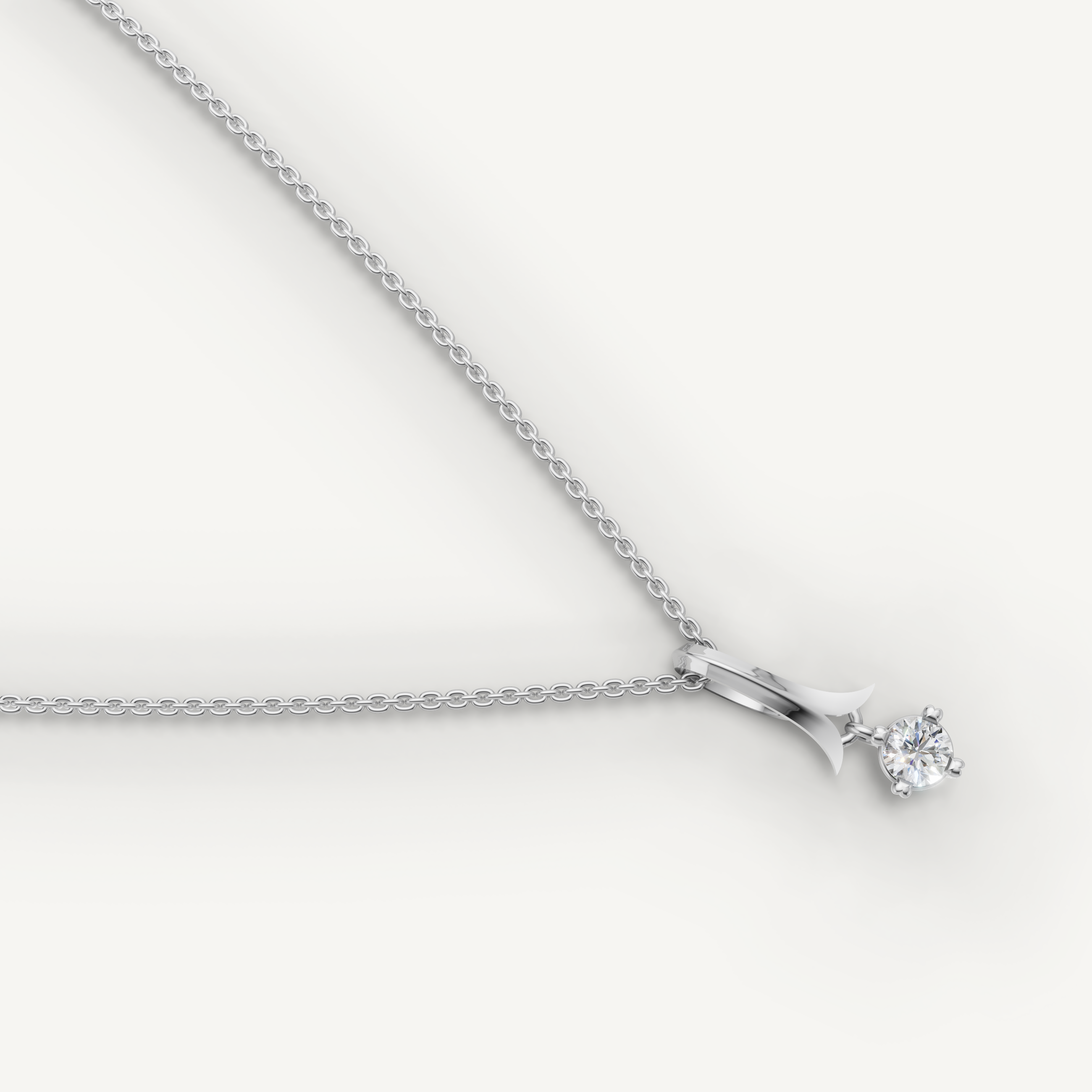 Round Lab Grown Diamond Drop Pendant Necklace in 14K Yellow Gold