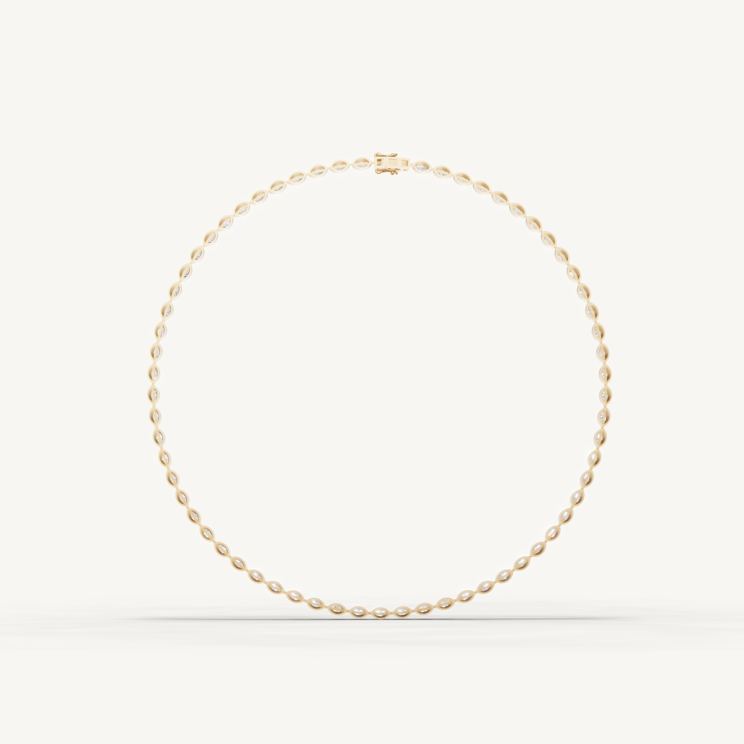 Marquise Lab Grown Diamond Tennis Necklace in 14K Yellow Gold