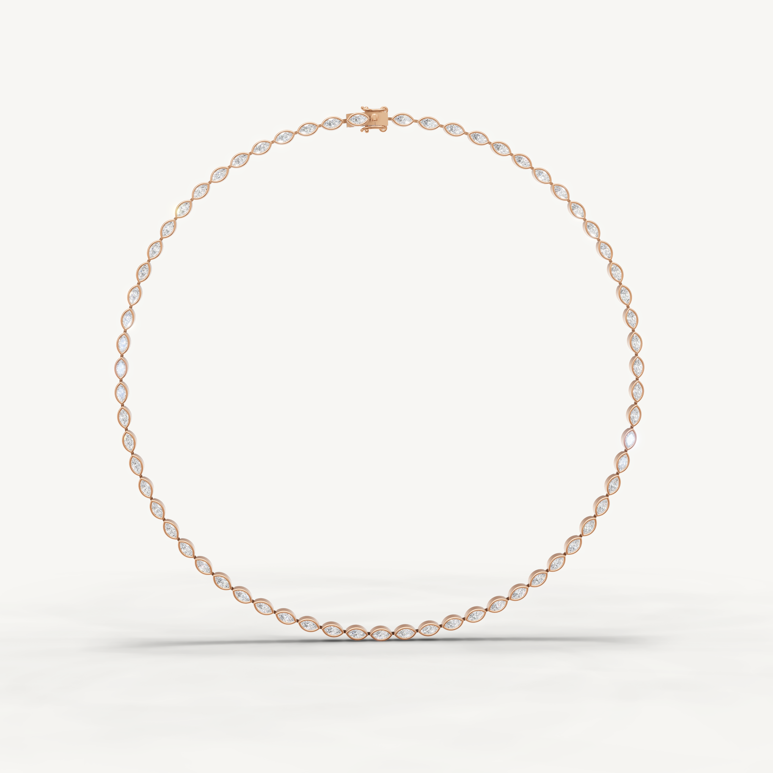 Marquise Lab Grown Diamond Tennis Necklace in 14K Yellow Gold
