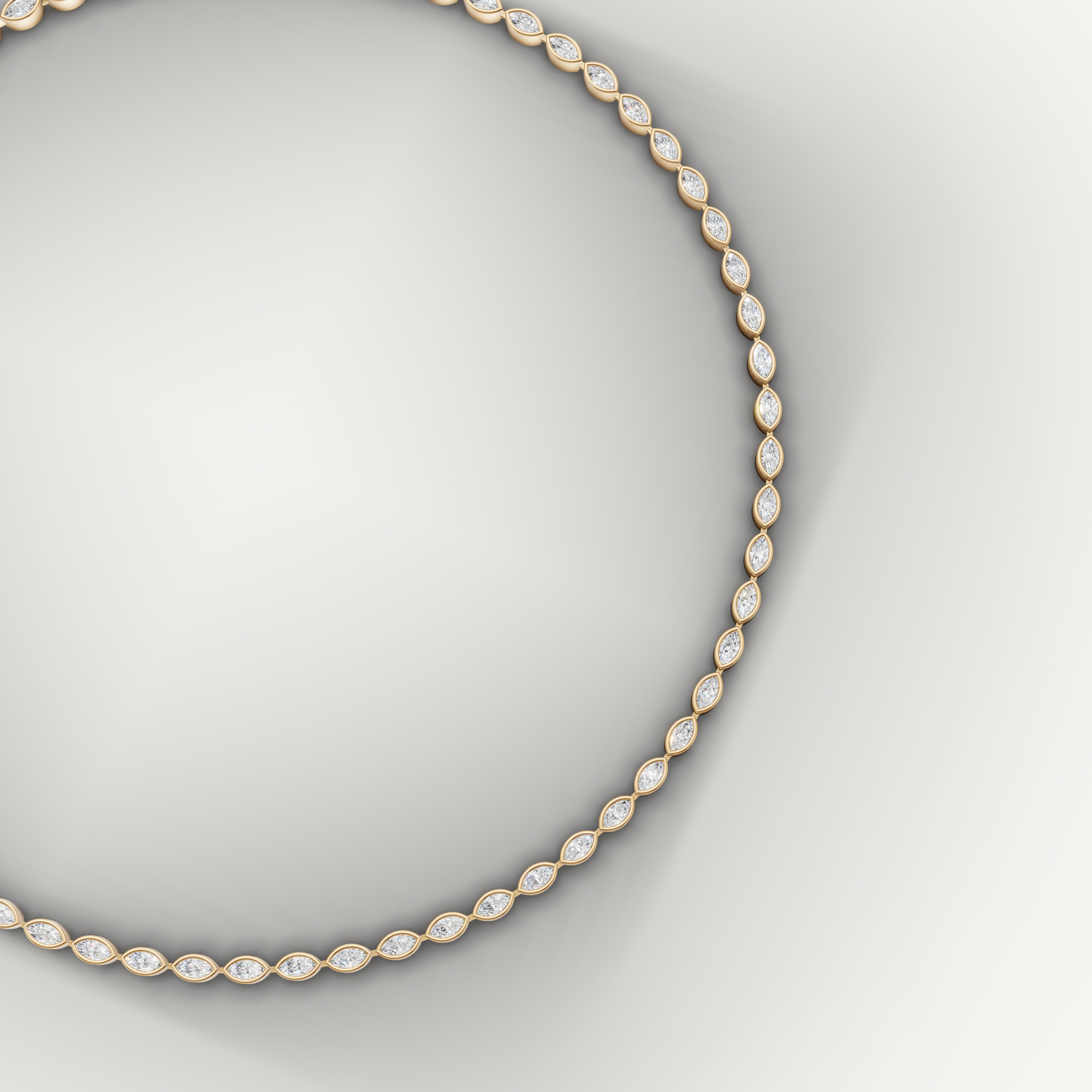 Marquise Lab Grown Diamond Tennis Necklace in 14K Yellow Gold