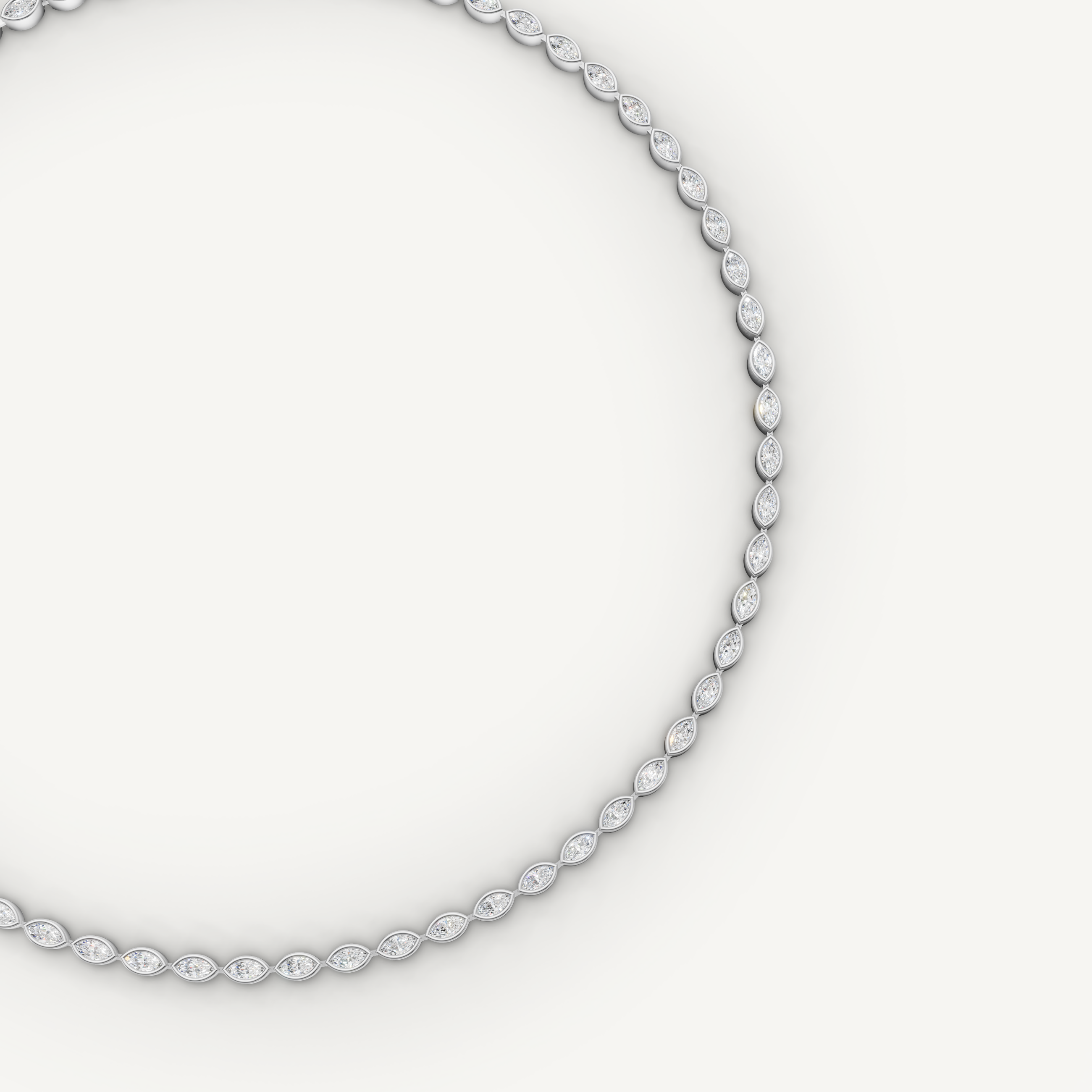 Marquise Lab Grown Diamond Tennis Necklace in 14K Yellow Gold