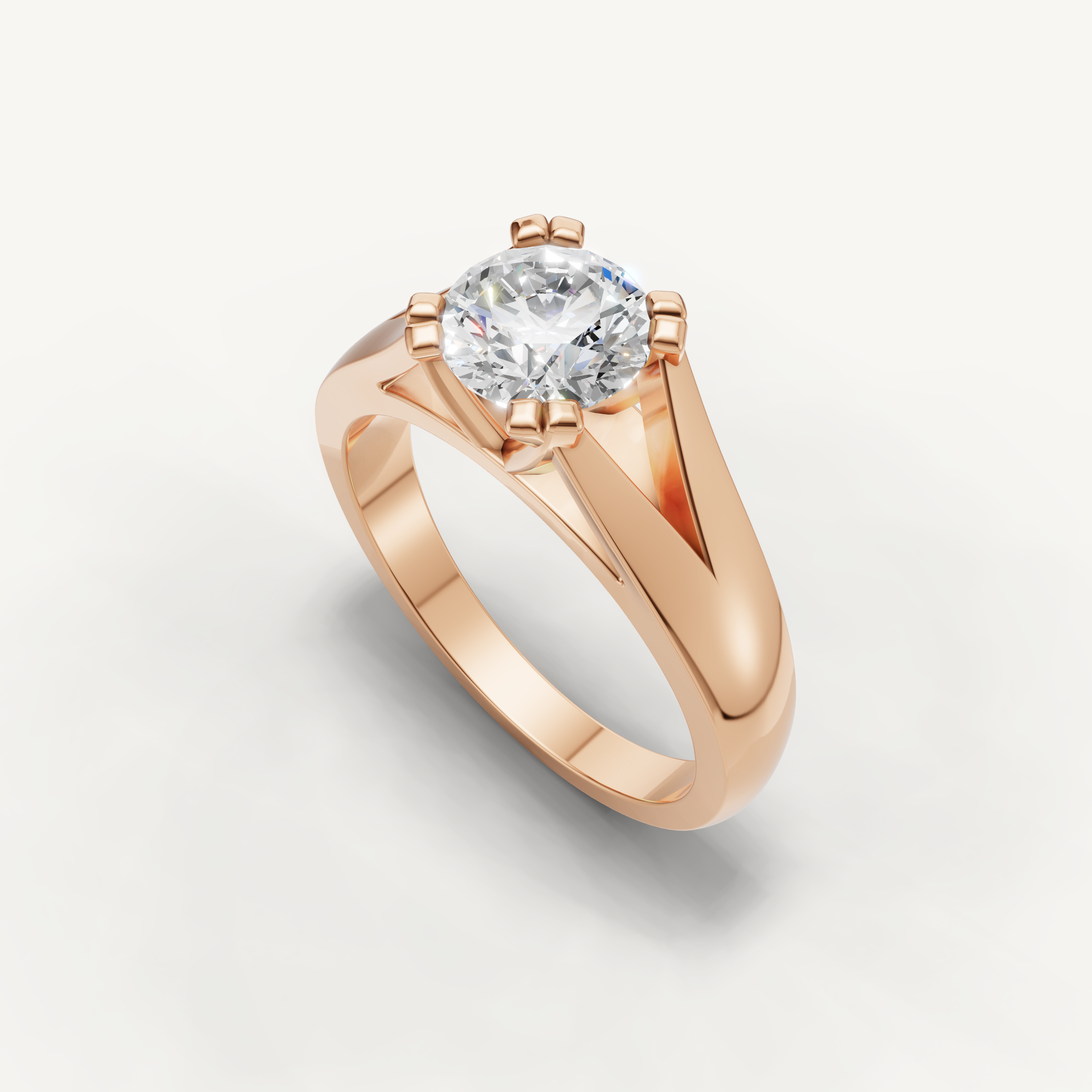 Round Lab Grown Diamond Solitaire Ring in 14K Yellow Gold