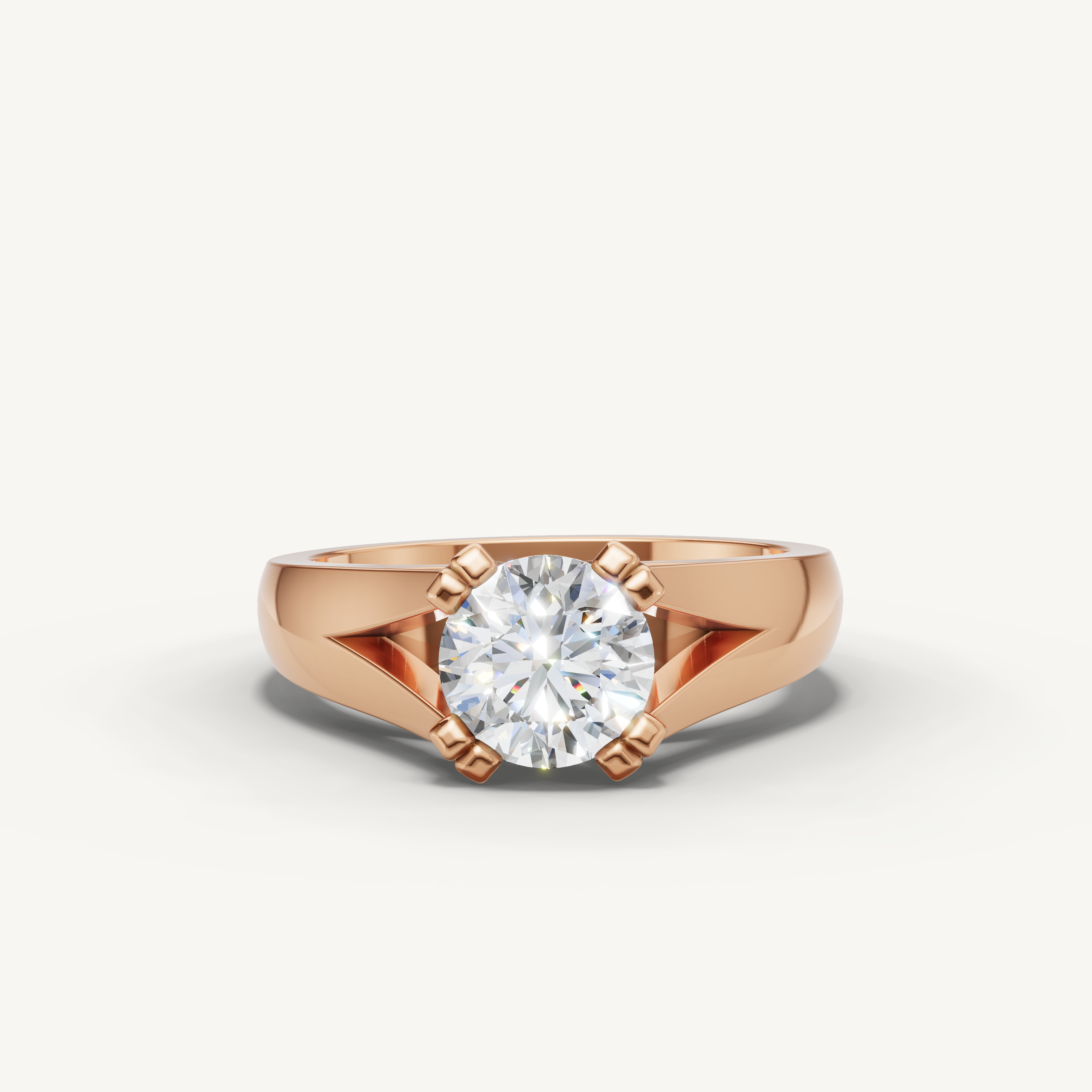Round Lab Grown Diamond Solitaire Ring in 14K Yellow Gold