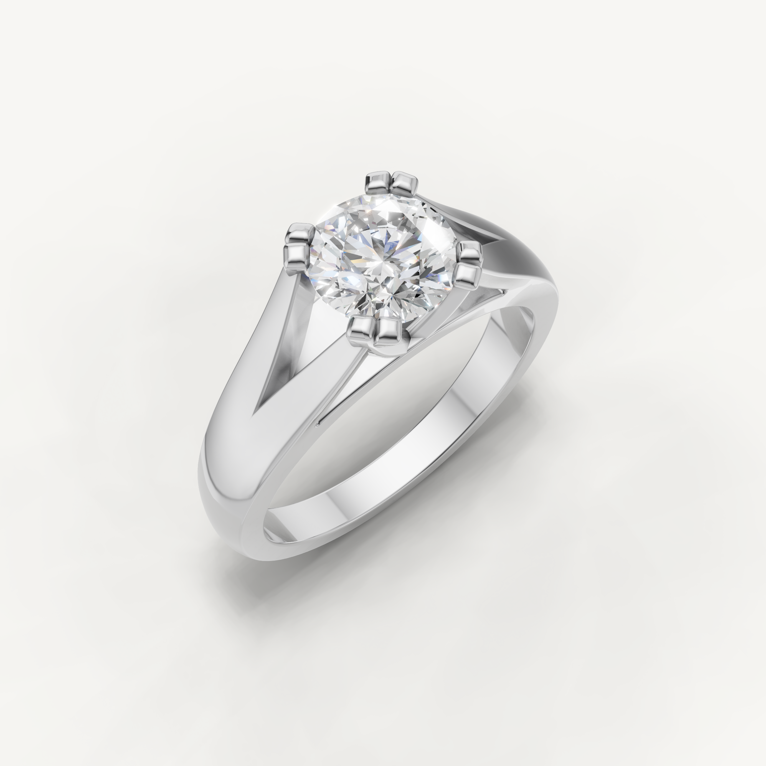 Round Lab Grown Diamond Solitaire Ring in 14K Yellow Gold