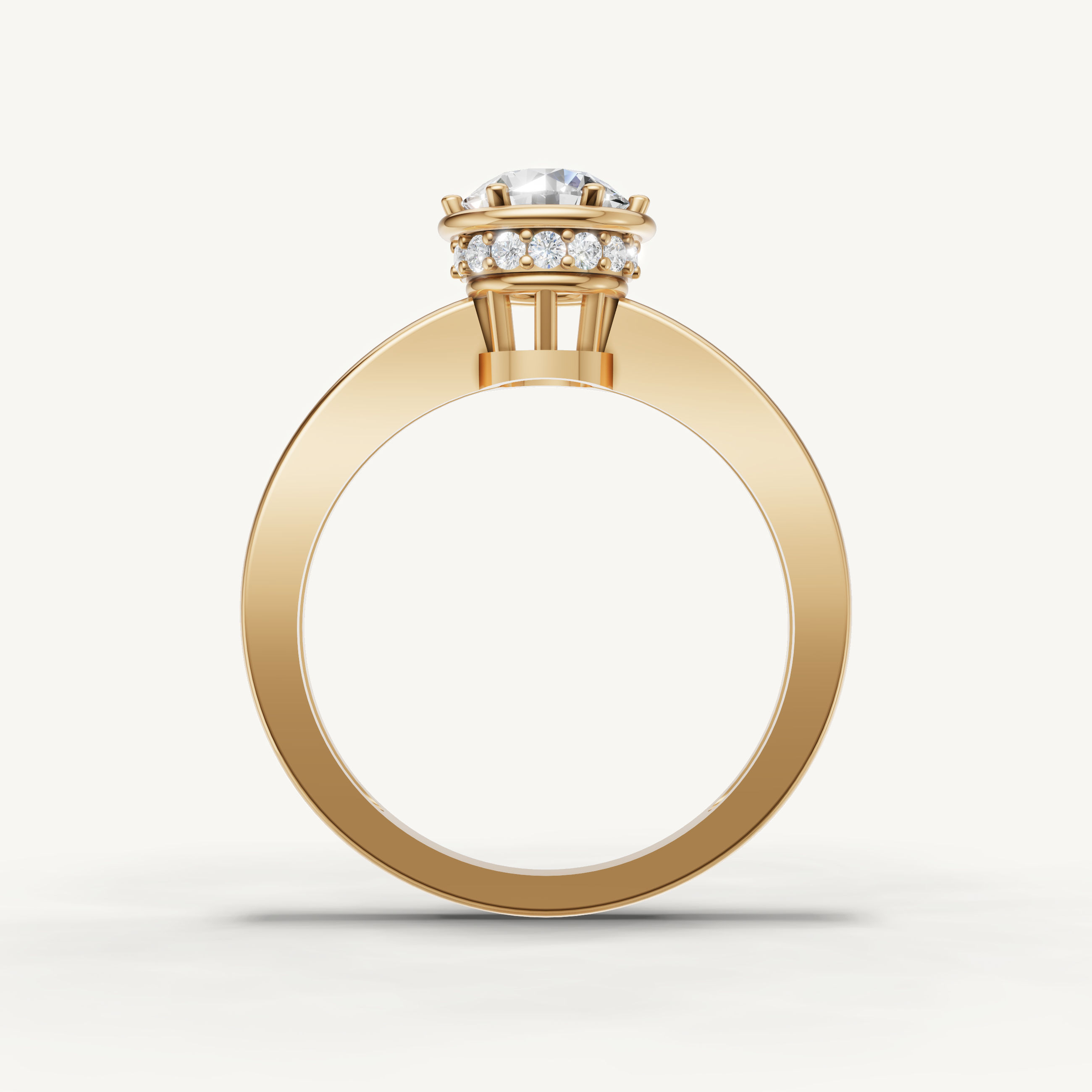 Round Lab Grown Diamond Bezel Engagement Ring in 14K White Gold