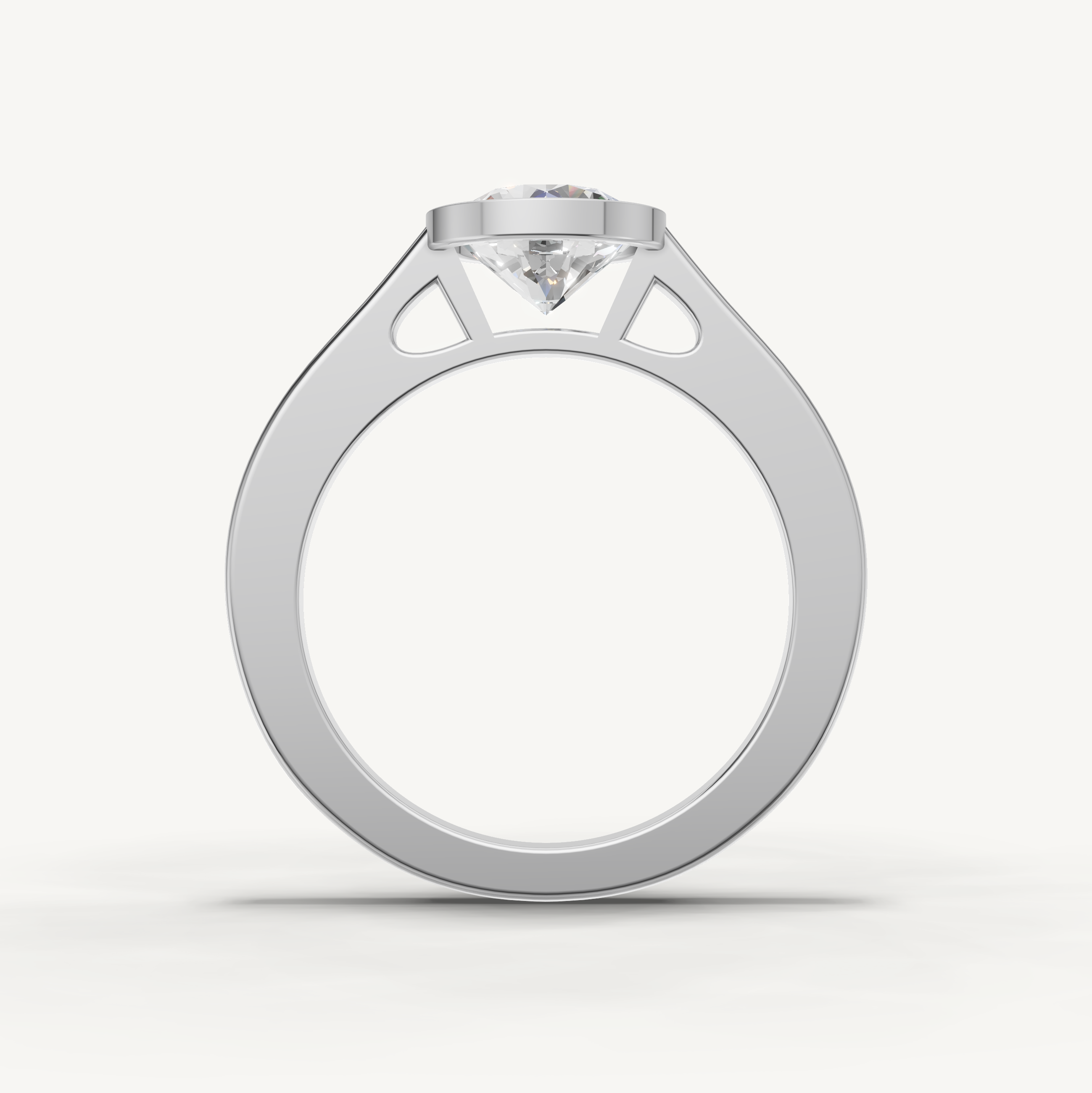Round Lab Grown Diamond Bezel Engagement Ring in 14K Yellow Gold