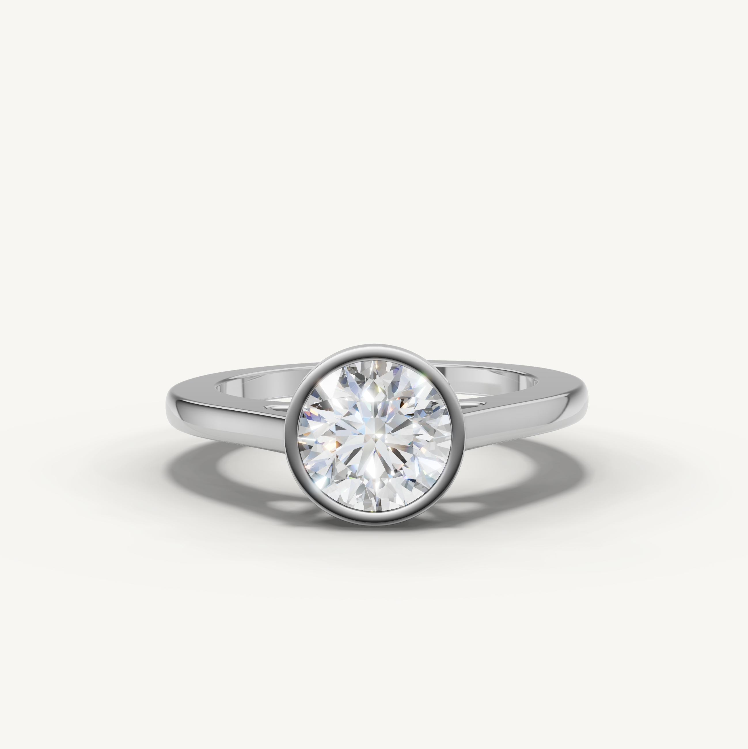 Round Lab Grown Diamond Bezel Engagement Ring in 14K Yellow Gold