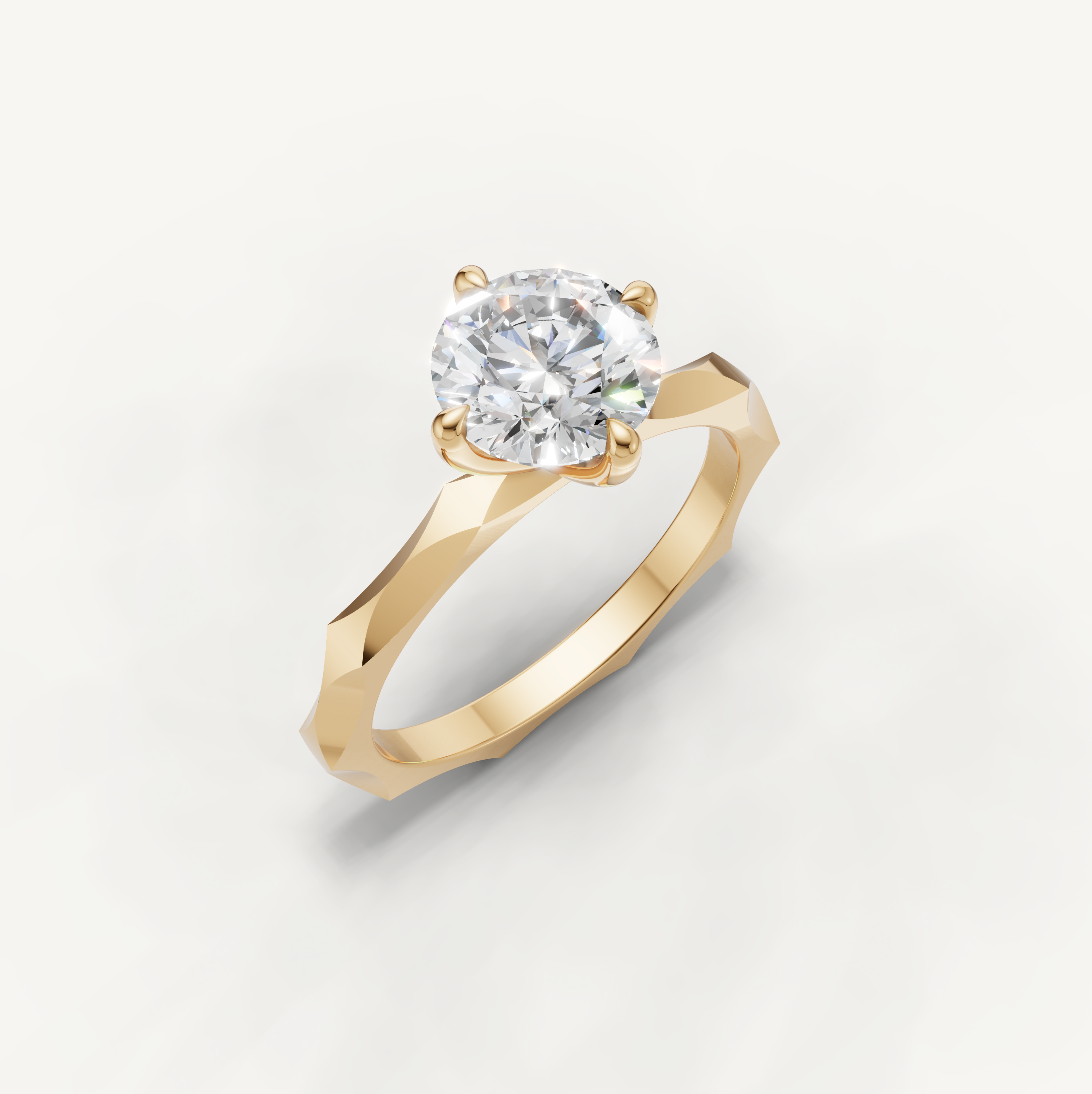 Round Lab Grown Diamond Solitaire Engagement Ring in 14K Rose Gold