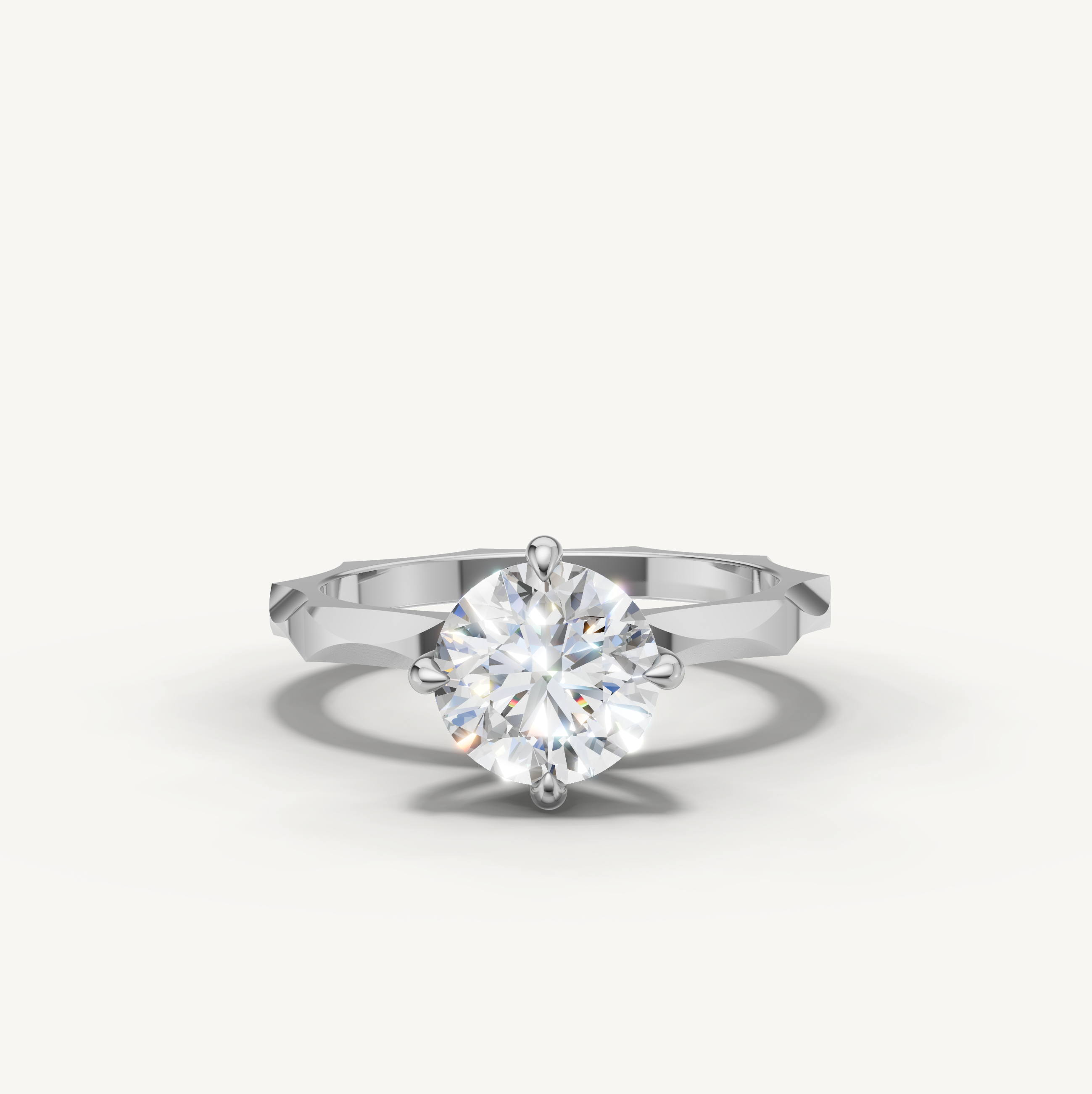 Round Lab Grown Diamond Solitaire Engagement Ring in 14K Rose Gold