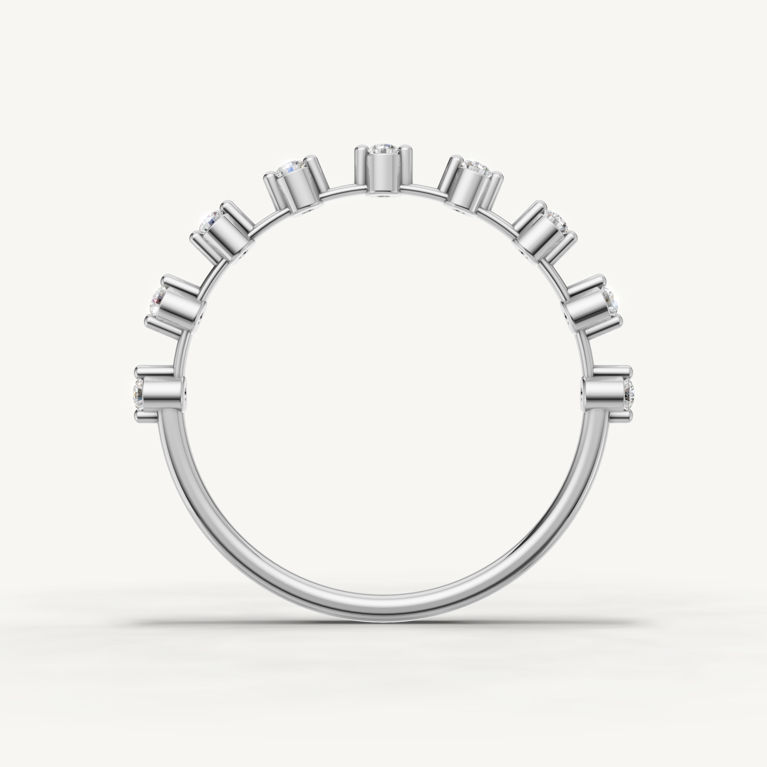 Round Lab Grown Diamond Open Wedding Band in 14K Yellow Gold