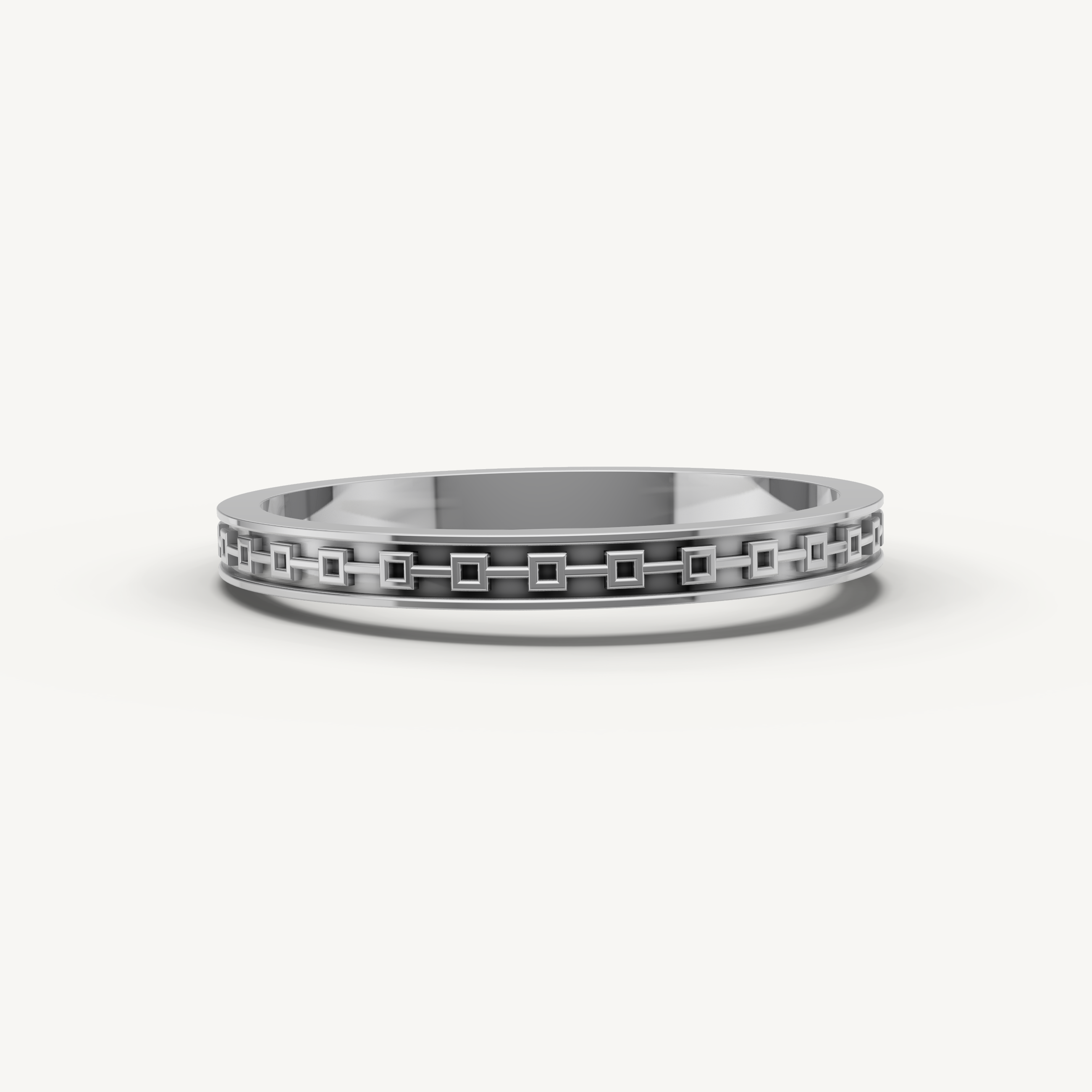 Geometric Plain Gold Wedding Band in 14K Yellow Gold