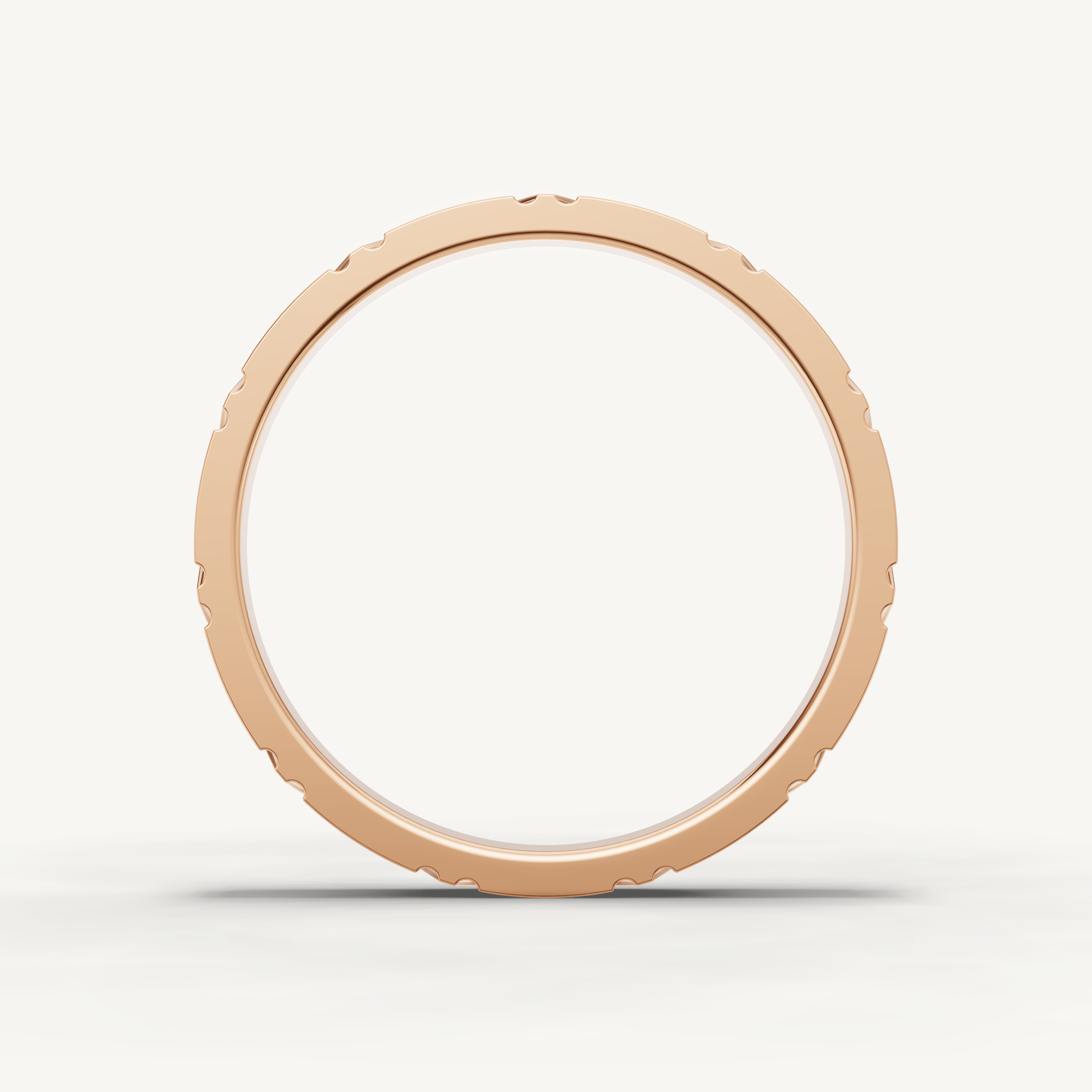 Vintage Plain Gold Geometric Wedding Band in 14K Yellow Gold