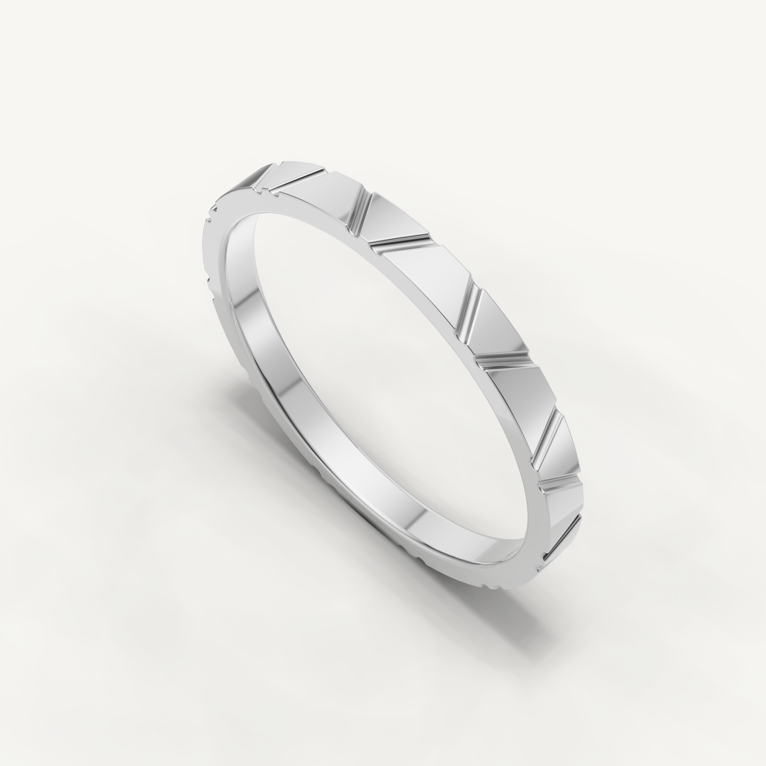 Vintage Plain Gold Geometric Wedding Band in 14K Yellow Gold