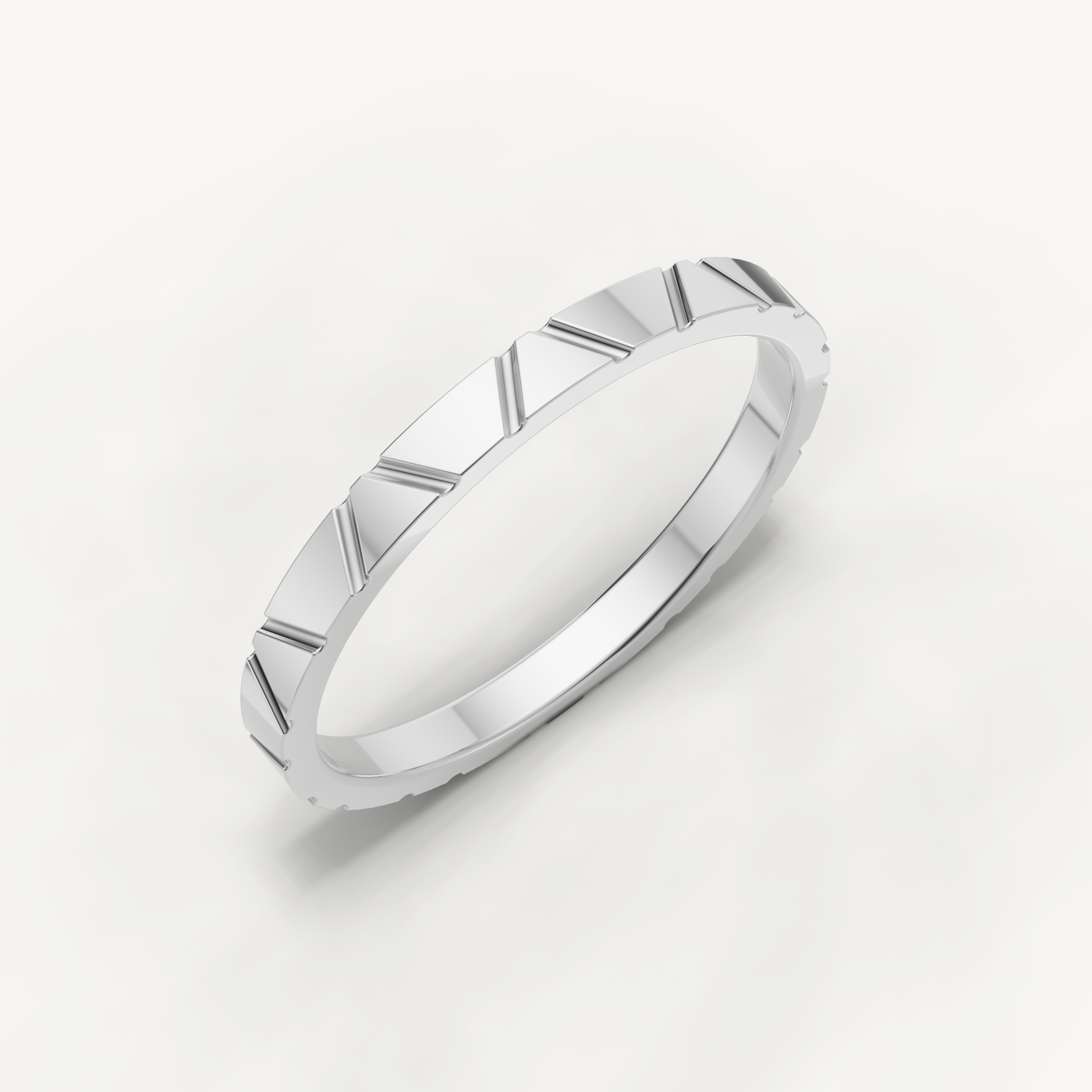 Vintage Plain Gold Geometric Wedding Band in 14K Yellow Gold