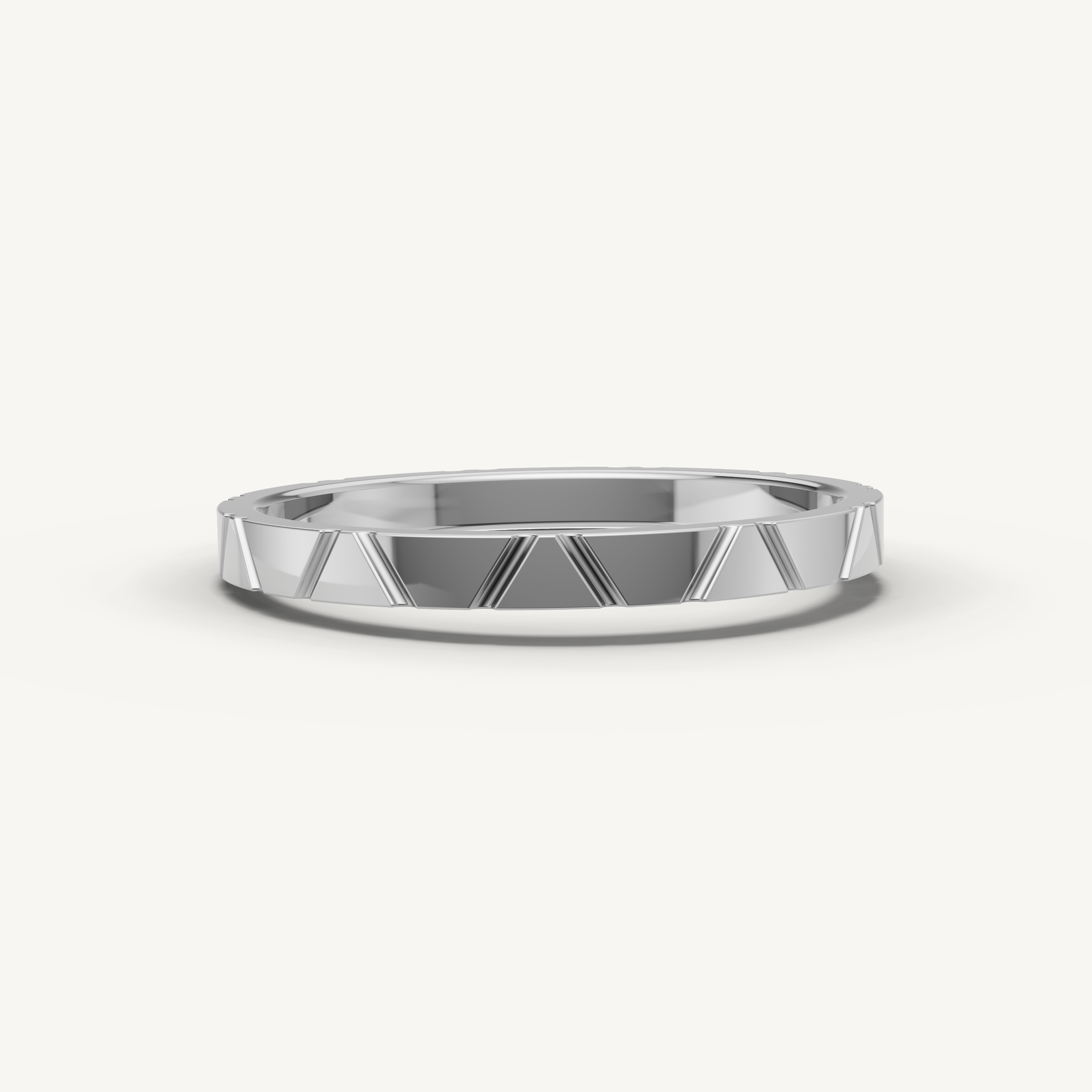 Vintage Plain Gold Geometric Wedding Band in 14K Yellow Gold