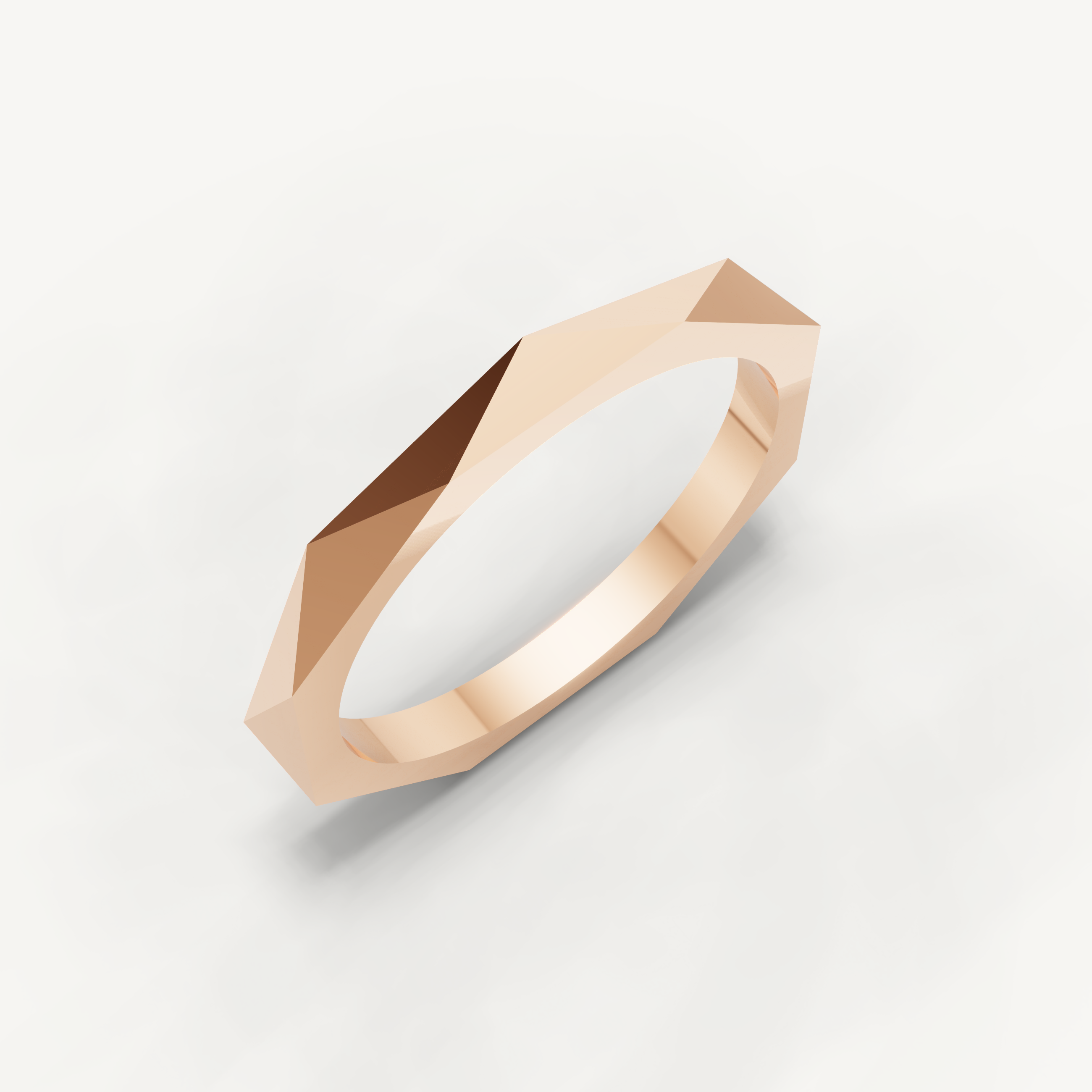 Faceted Geometric Wedding Band in 14K Yellow Gold