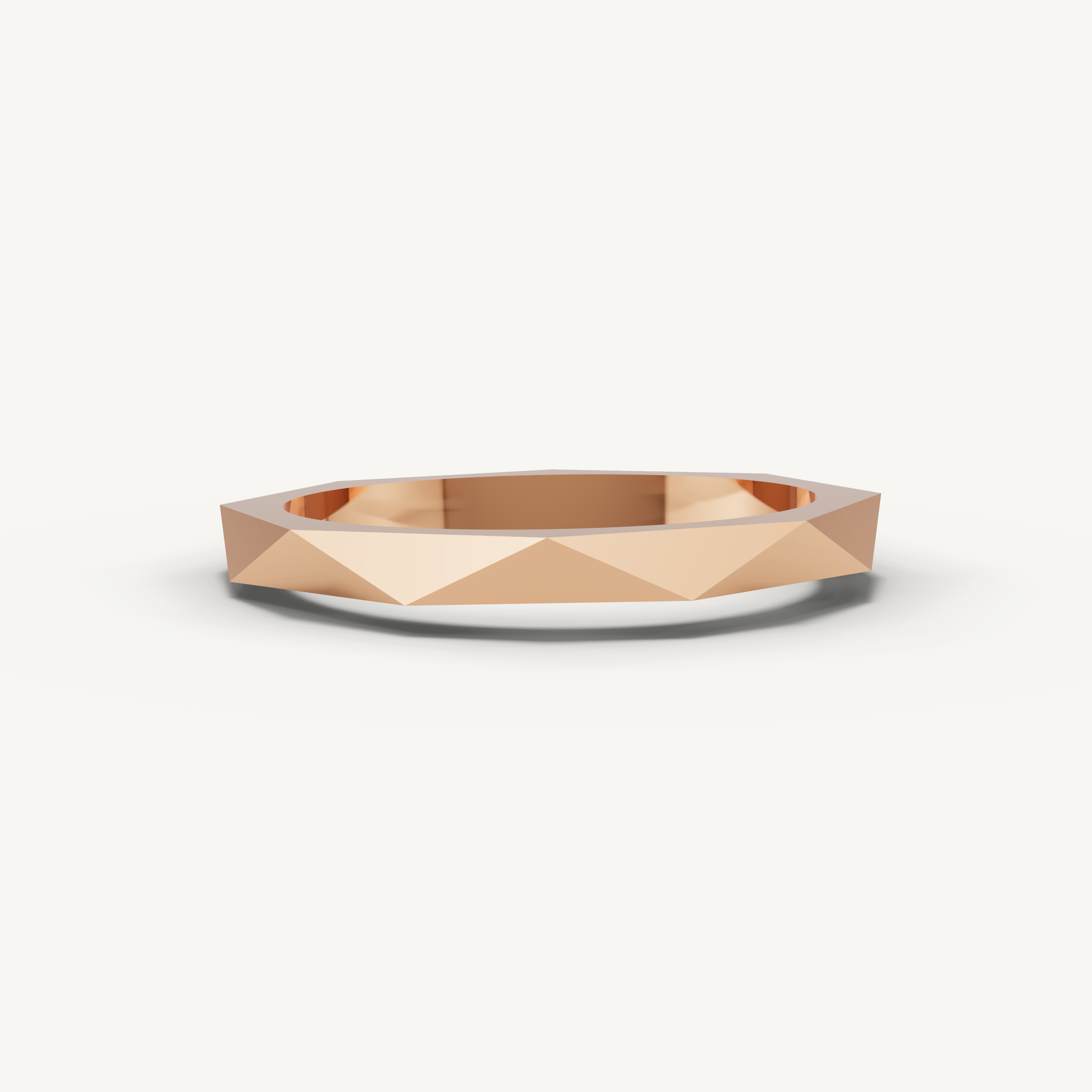 Faceted Geometric Wedding Band in 14K Yellow Gold