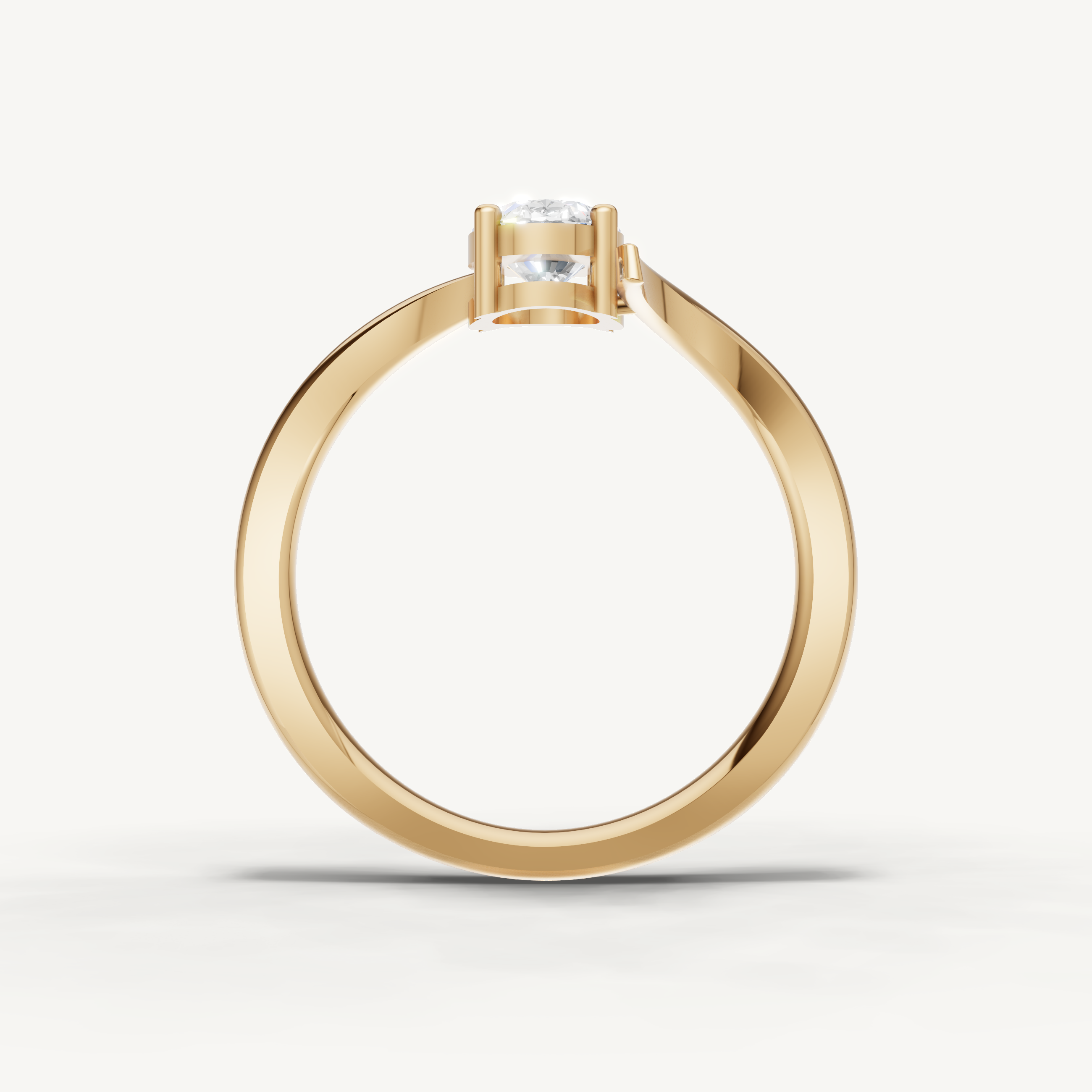 Oval Lab Grown Diamond Bypass Engagement Ring in 14K Gold