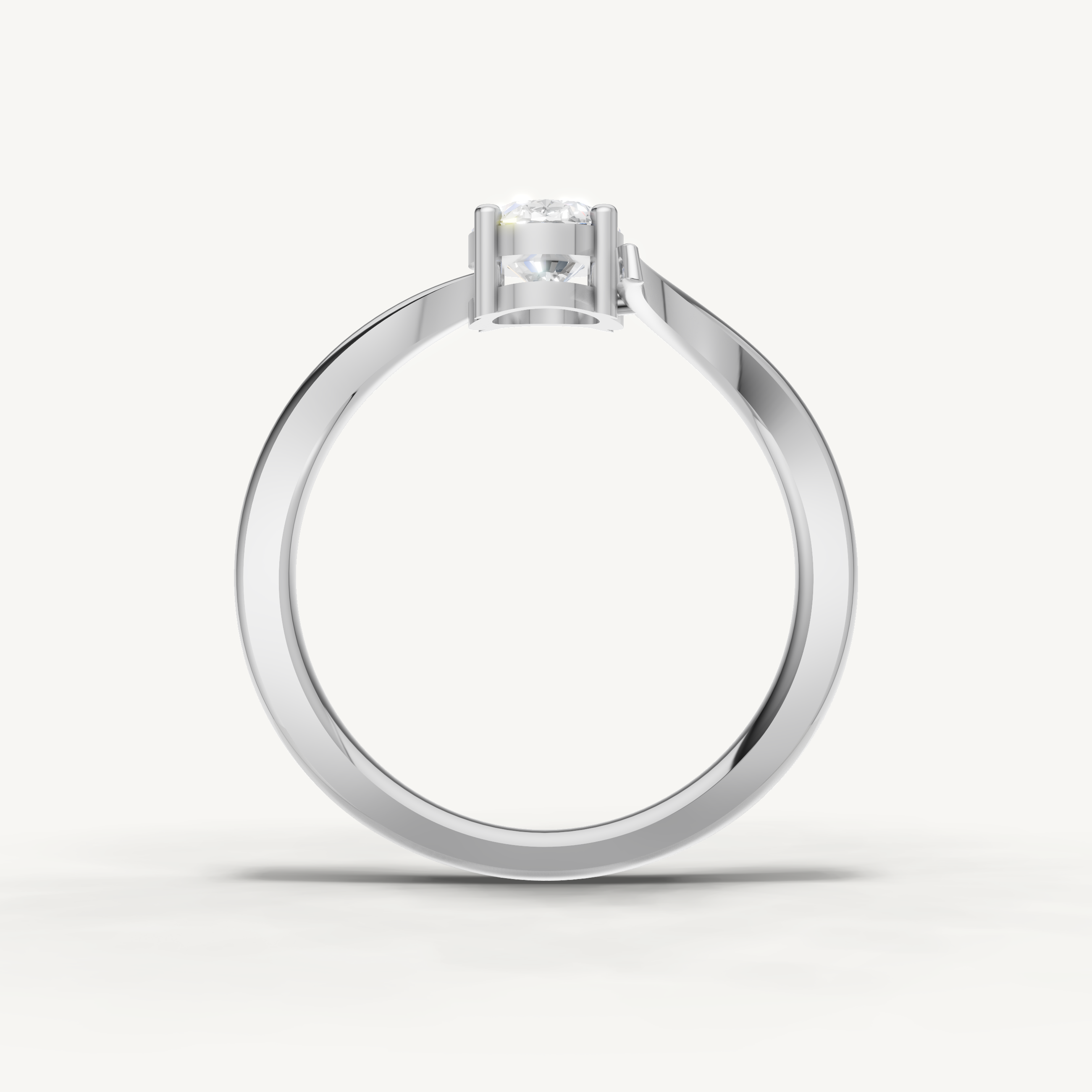 Oval Lab Grown Diamond Bypass Engagement Ring in 14K Gold