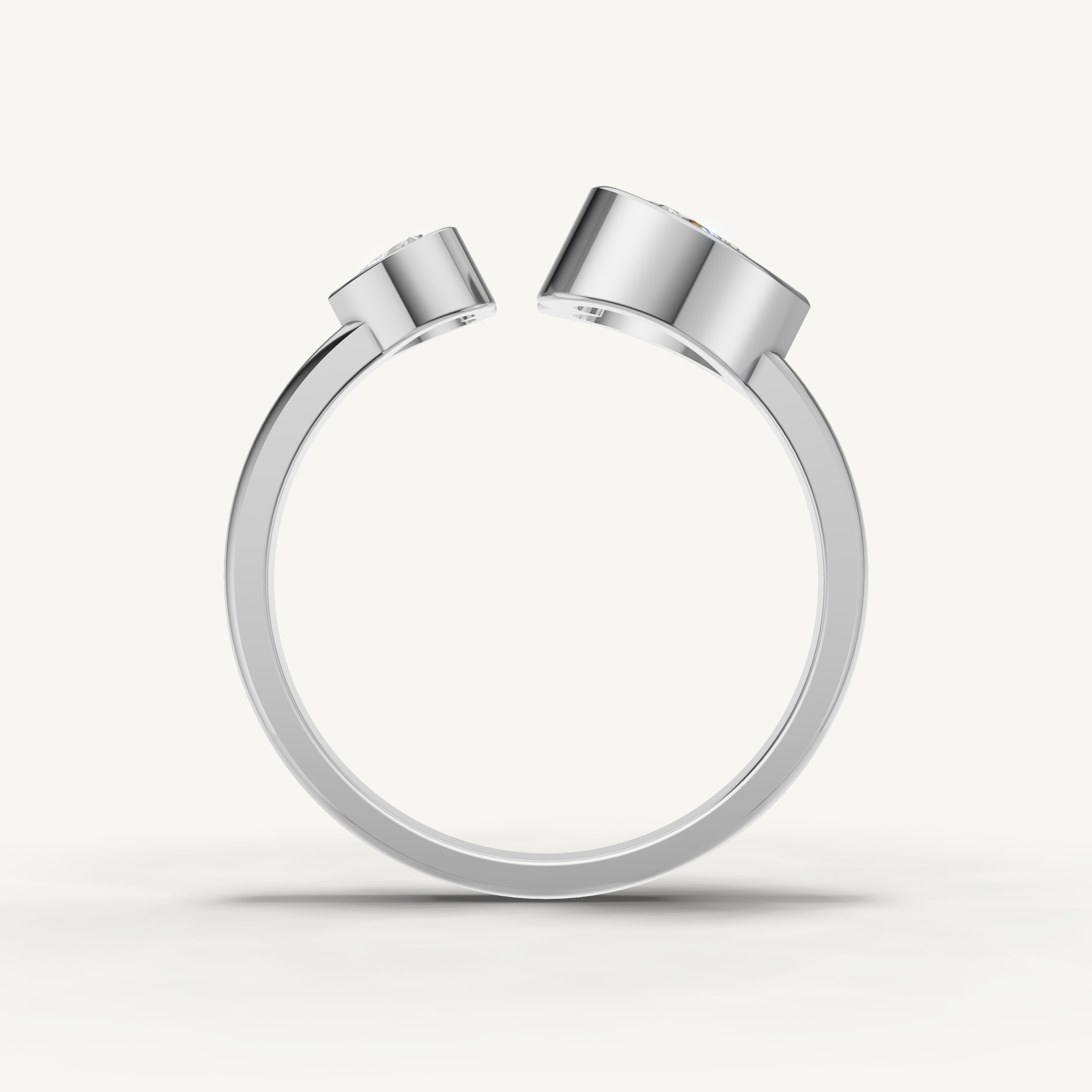 Heart Lab Grown Diamond Toi et Moi Engagement Ring in 14K Gold
