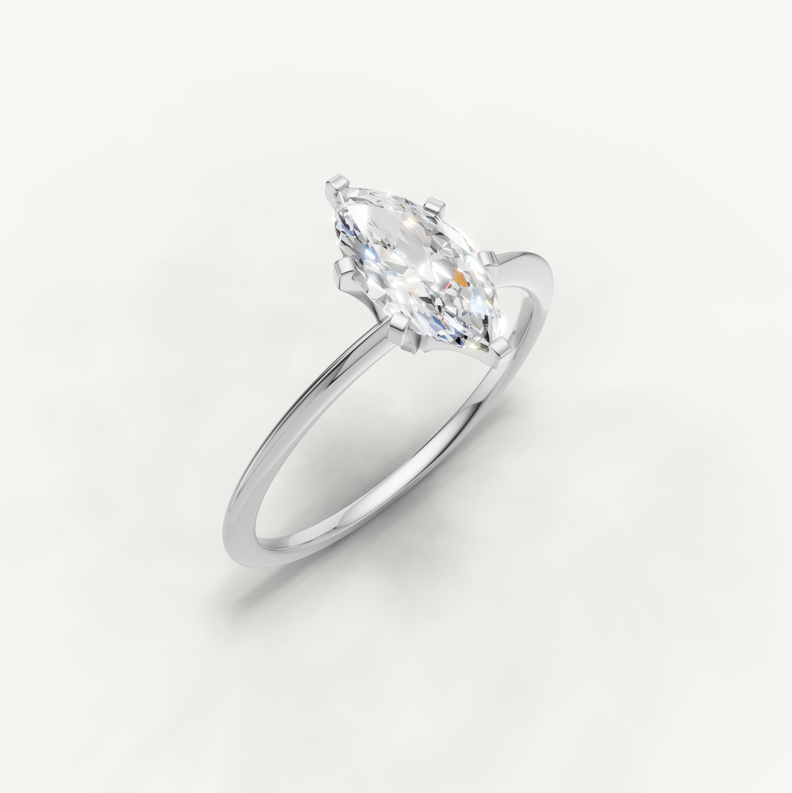 Timeless white gold marquise diamond engagement ring for women by Raul Diamonds
