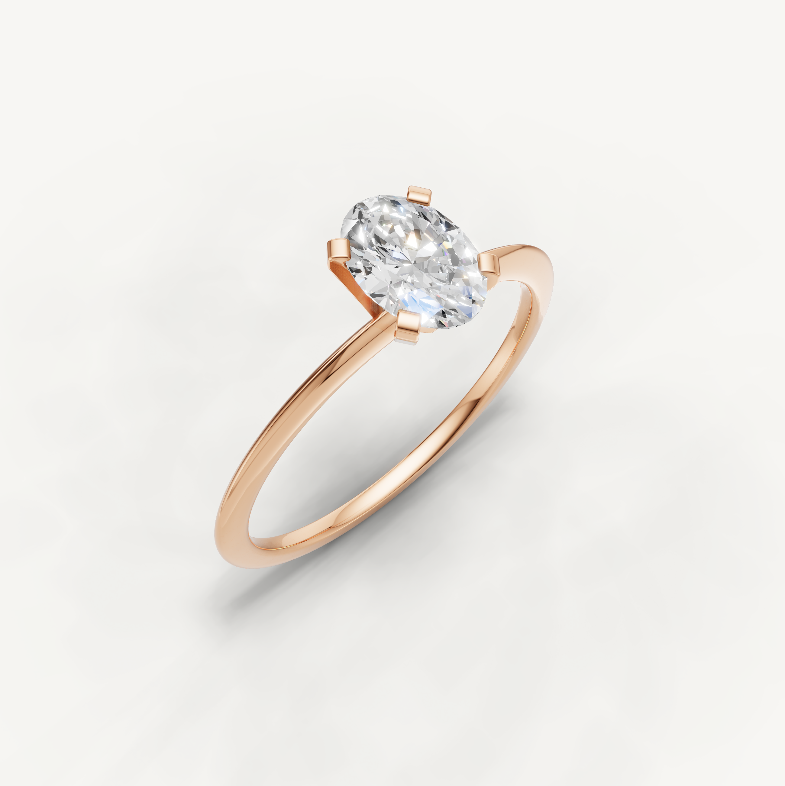 Romantic rose gold oval diamond engagement ring for modern brides by Raul Diamonds