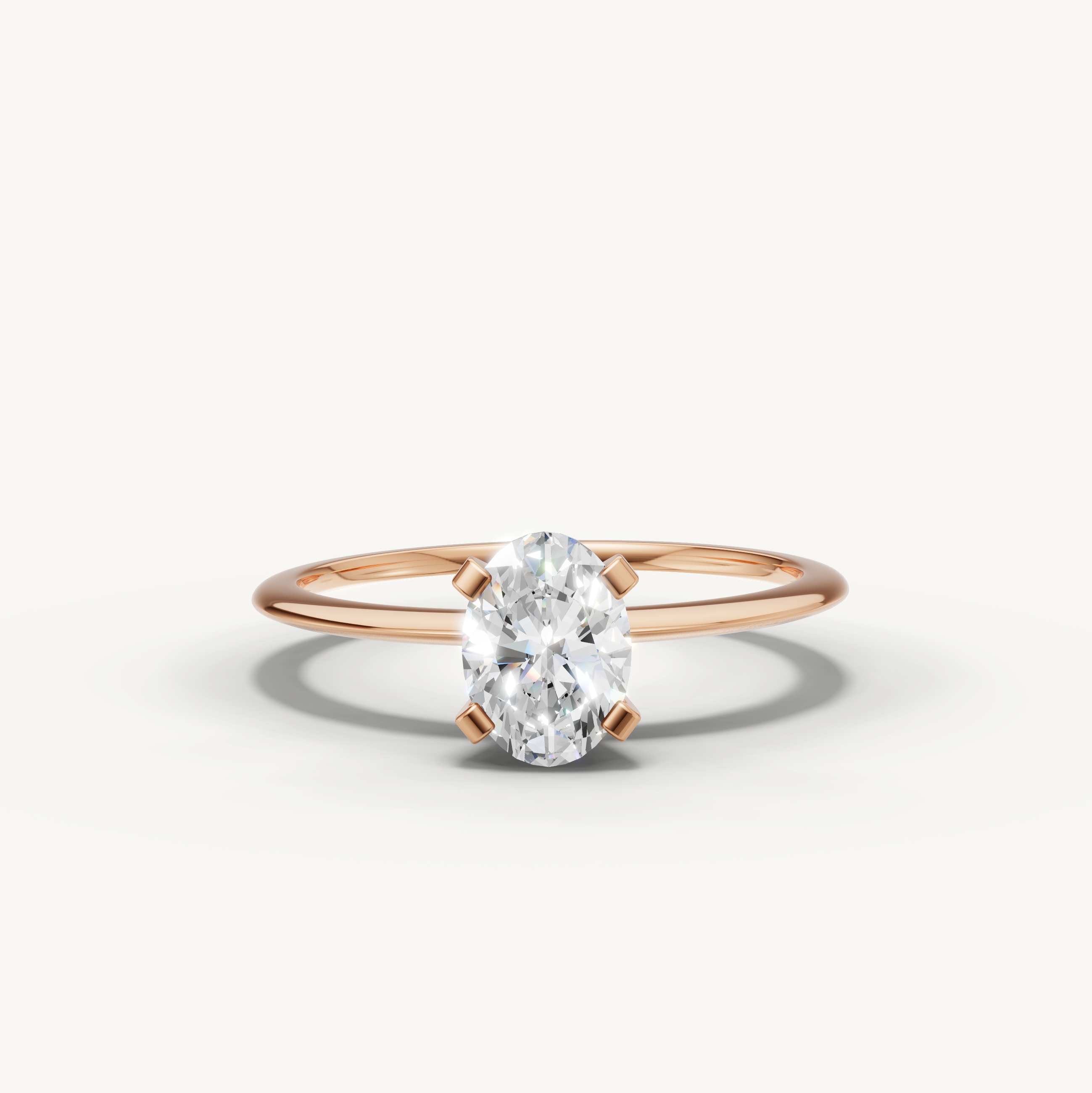 Oval cut lab grown diamond solitaire engagement ring in rose gold by Raul Diamonds