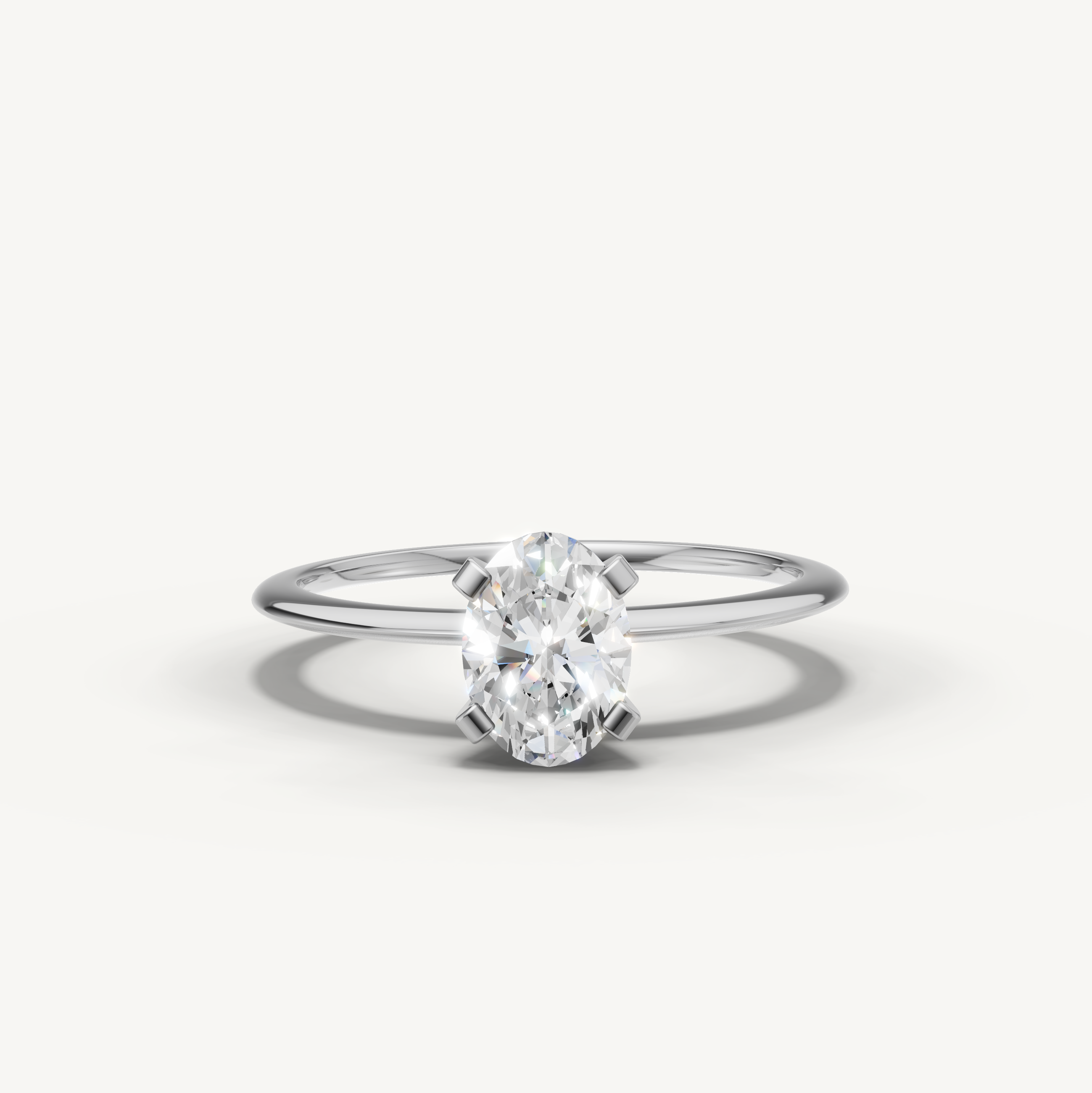 Oval cut lab grown diamond solitaire engagement ring in white gold by Raul Diamonds
