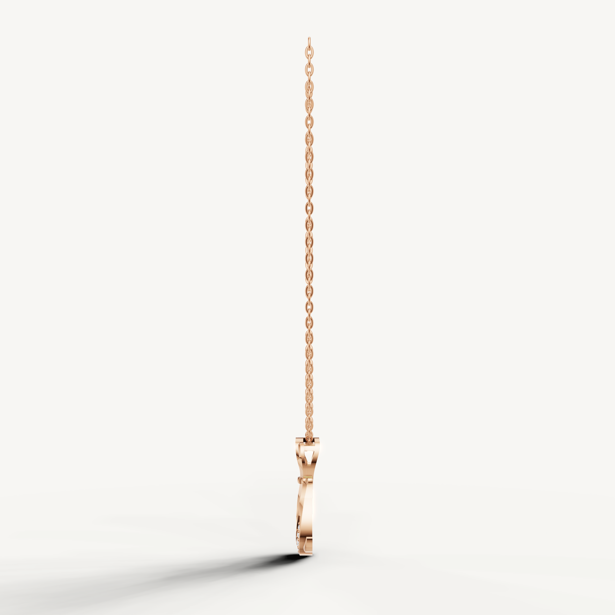 Lucky Horseshoe Lab Grown Diamond Pendant Necklace in Rose Gold