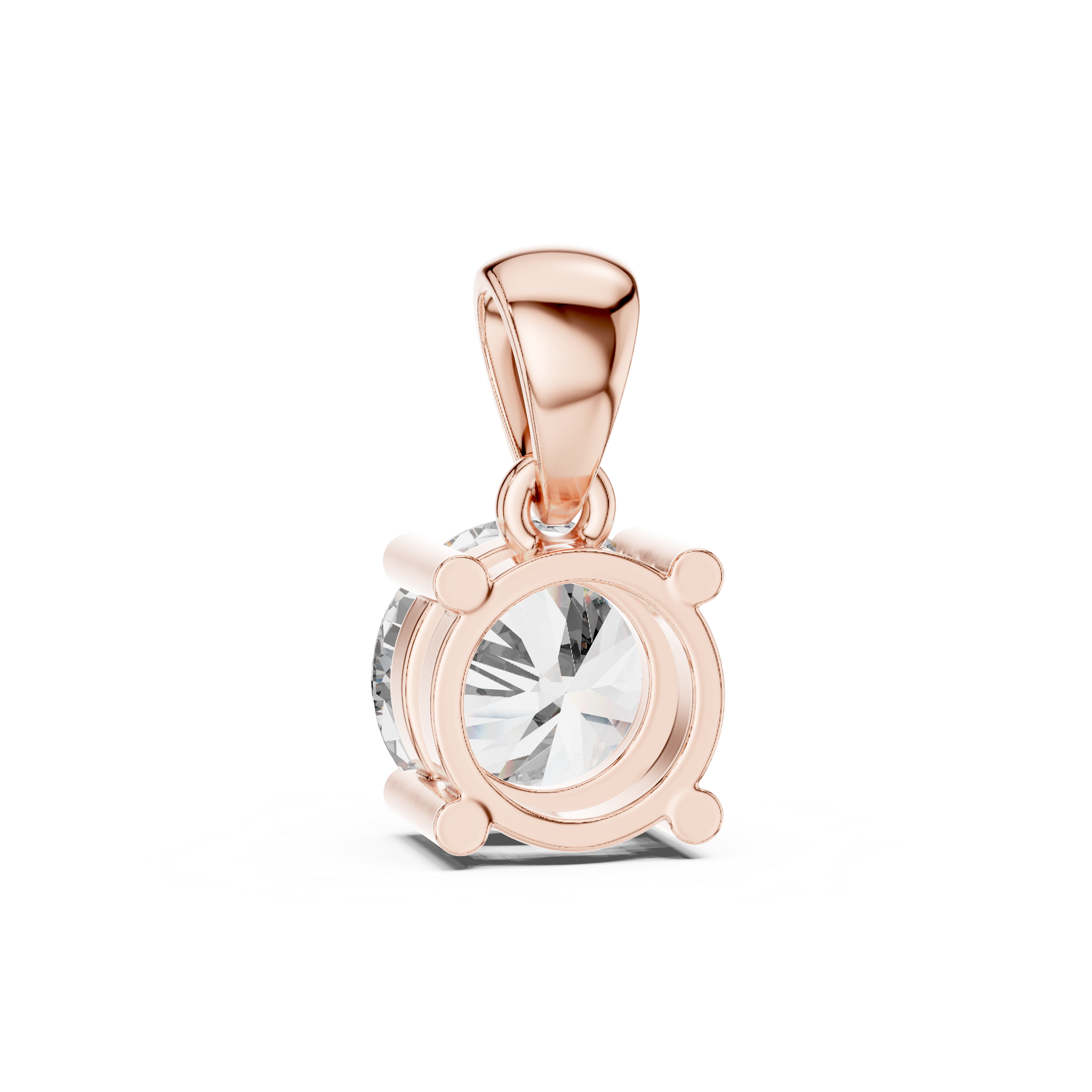 Classic Round Solitaire Lab-Grown Diamond Necklace in 14K Gold