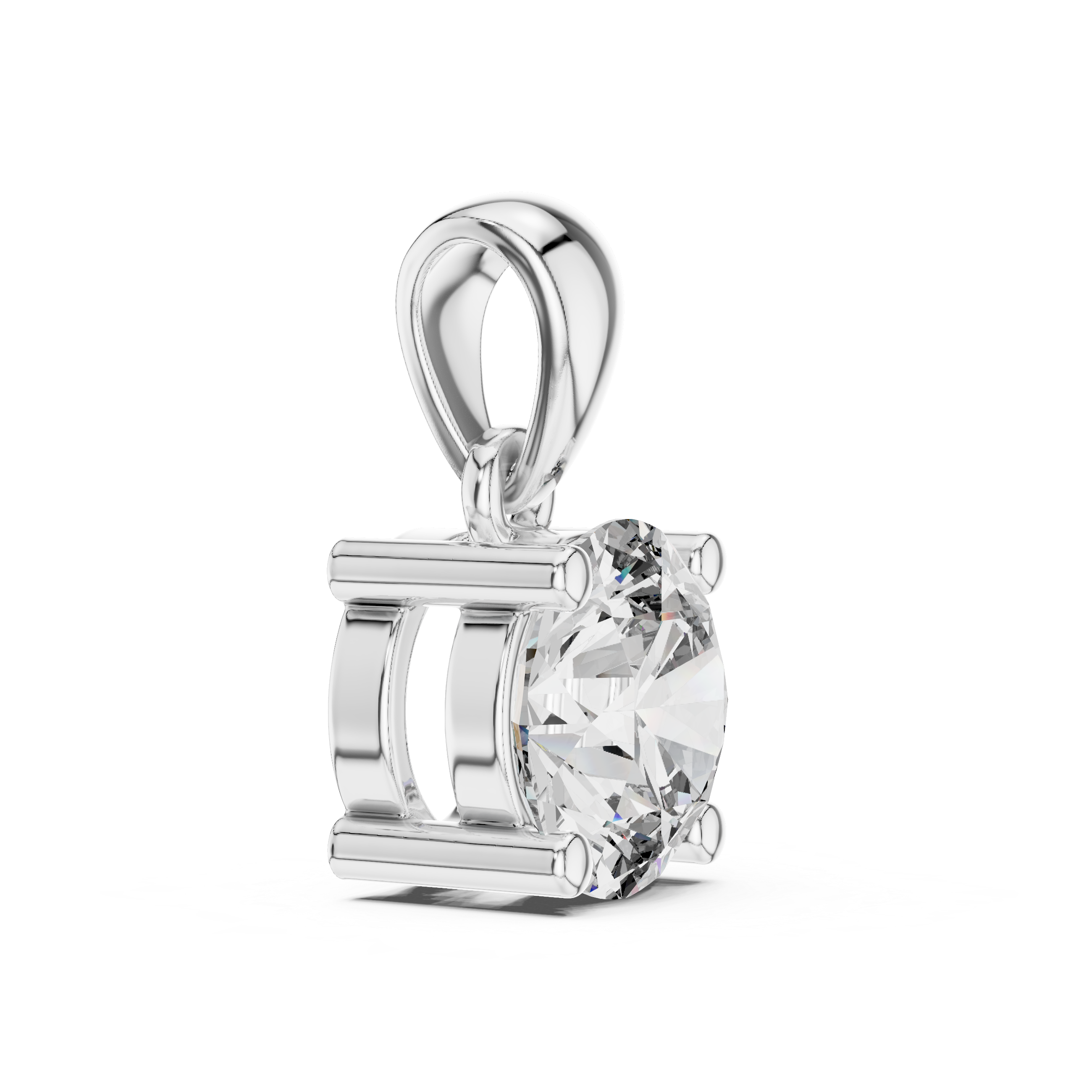 Classic Round Solitaire Lab-Grown Diamond Necklace in 14K Gold