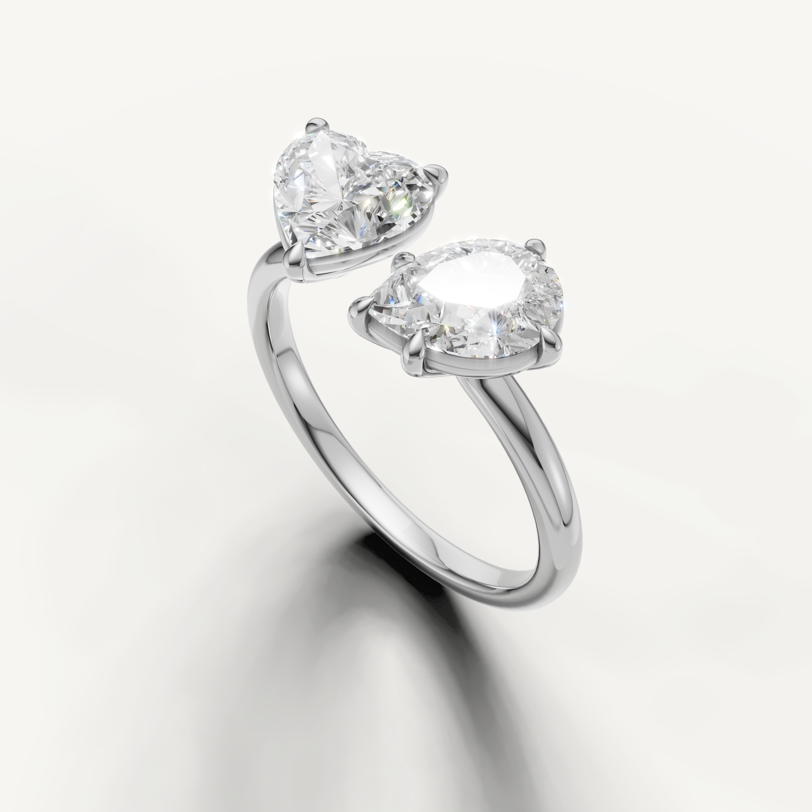 Luxury white gold toi et moi diamond engagement ring for women from Raul Diamonds