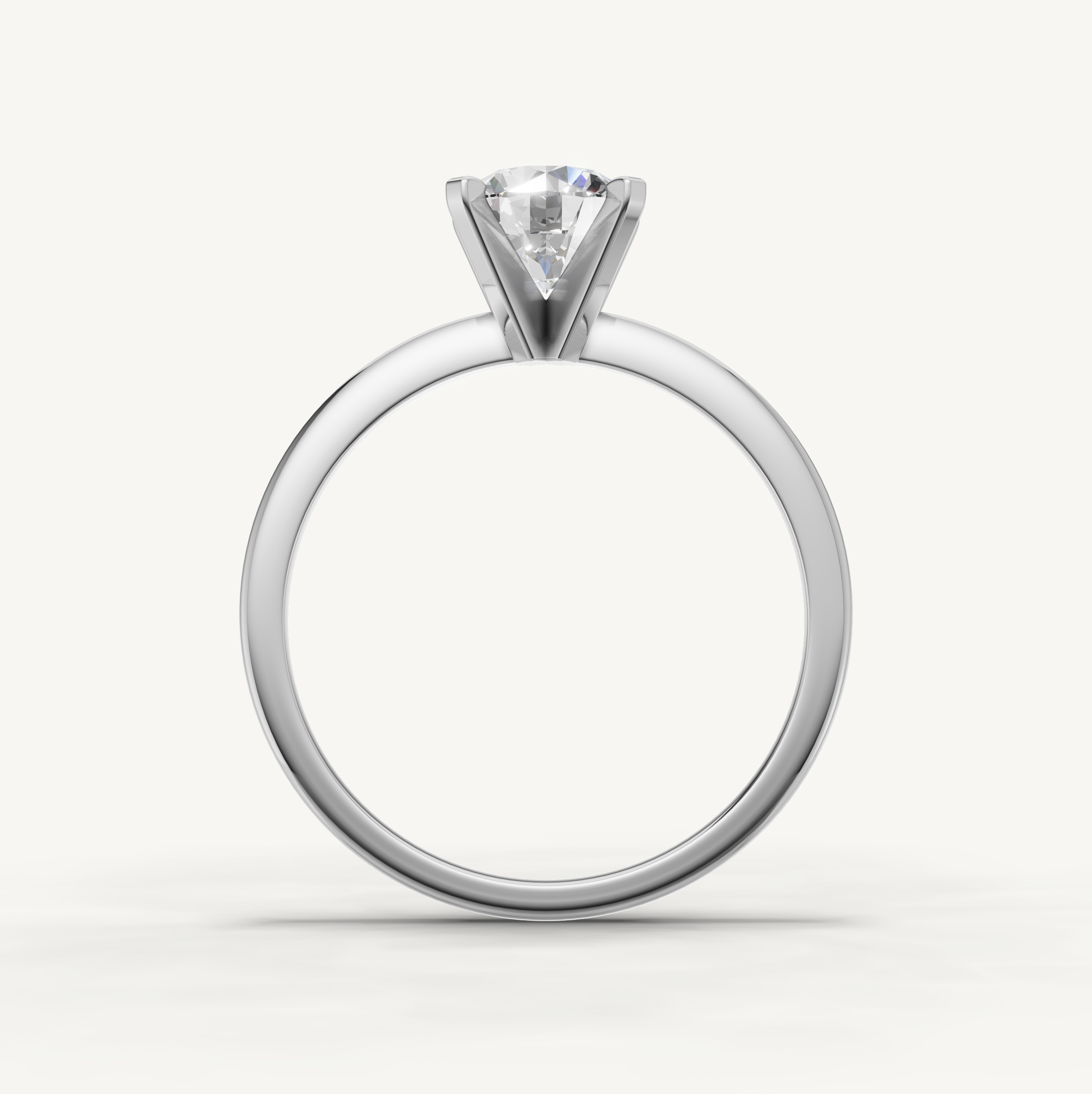 Minimal white gold round lab grown diamond ring by Raul Diamonds