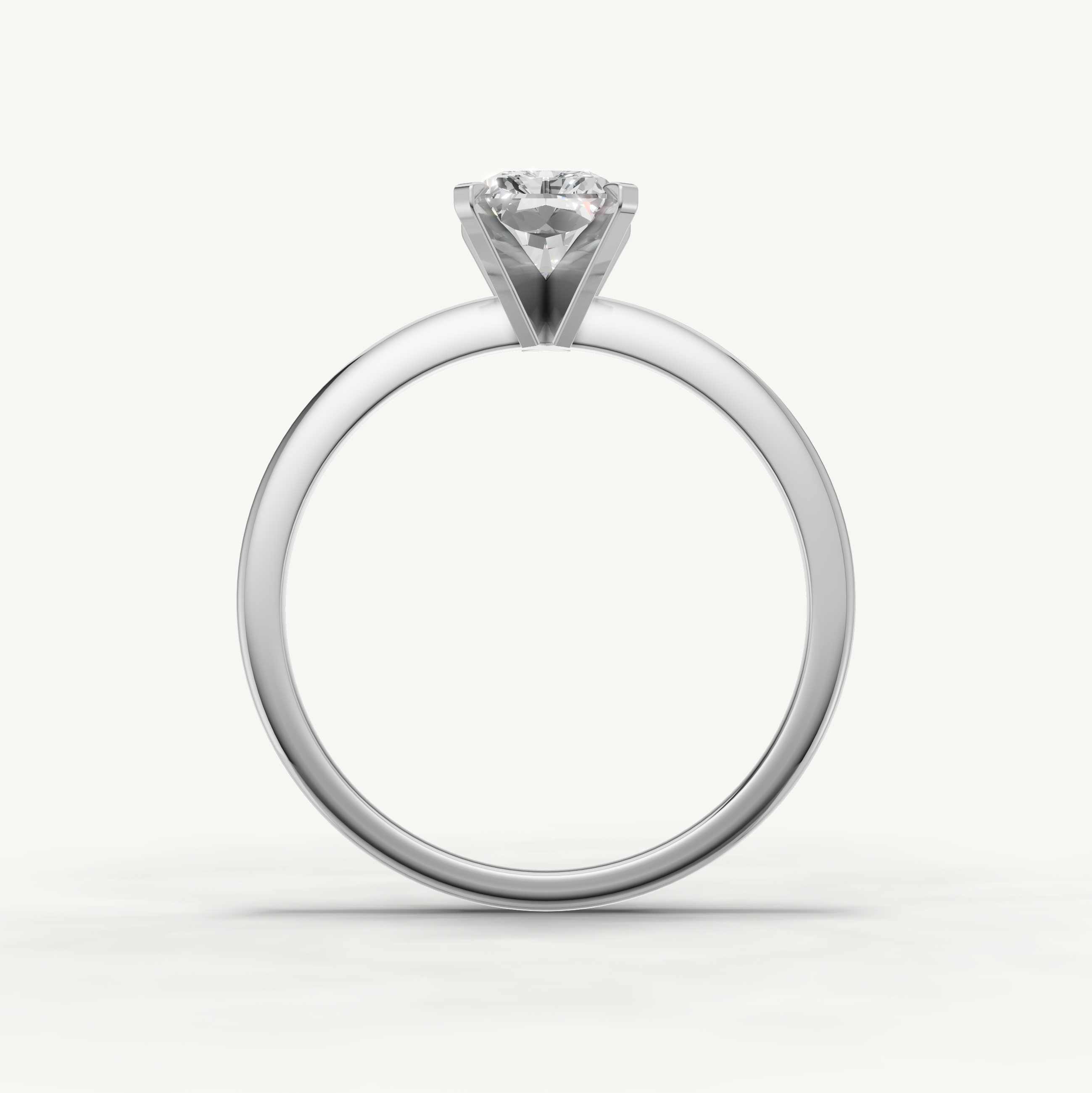 Minimal white gold radiant cut lab grown diamond ring by Raul Diamonds