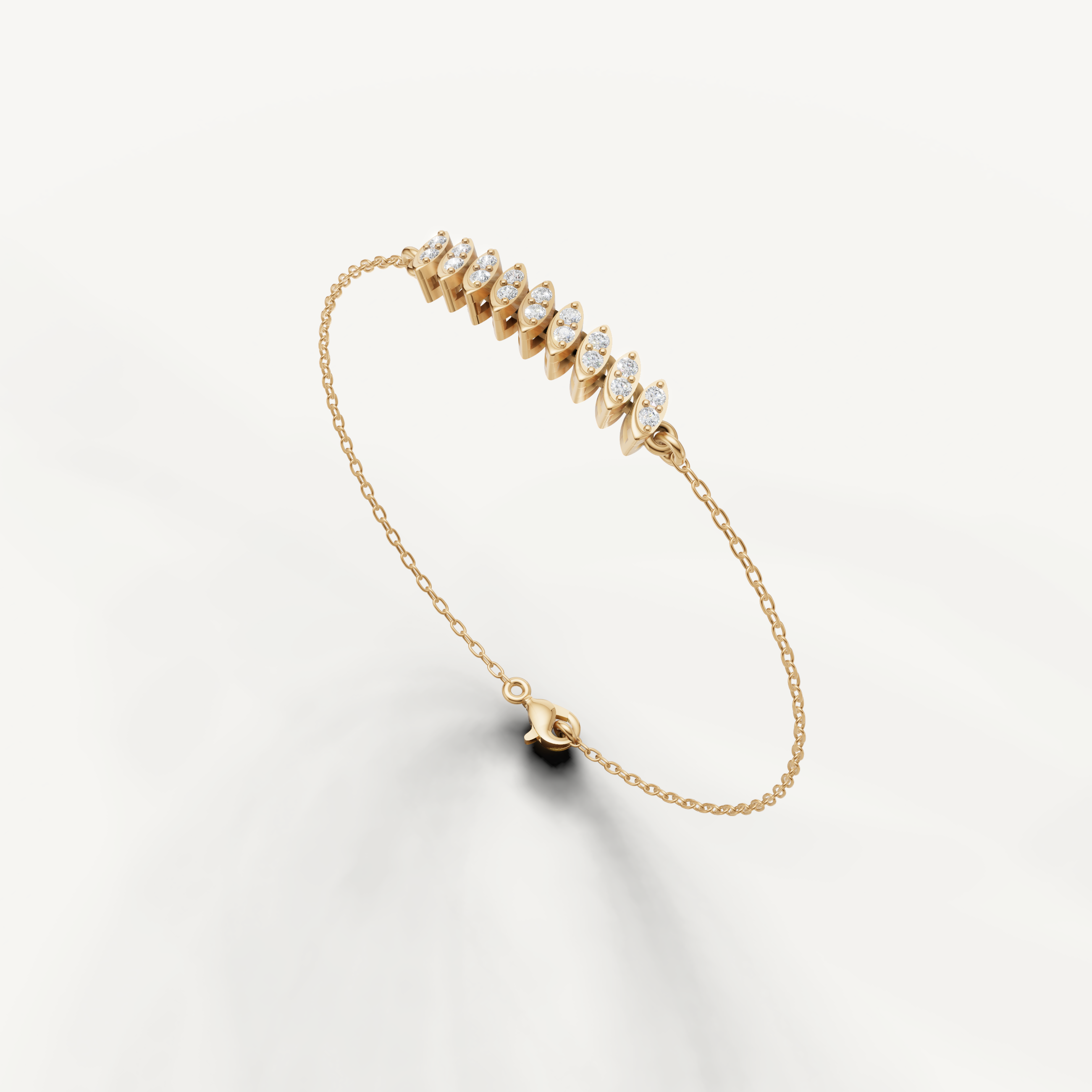 Yellow gold modern diamond chain bracelet for everyday elegance